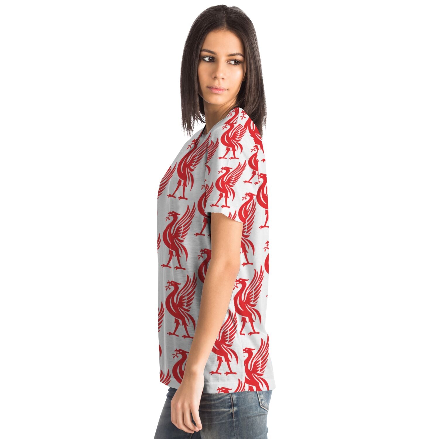Liverpool Liver Bird Red All Over Print T-Shirt - HipHatter