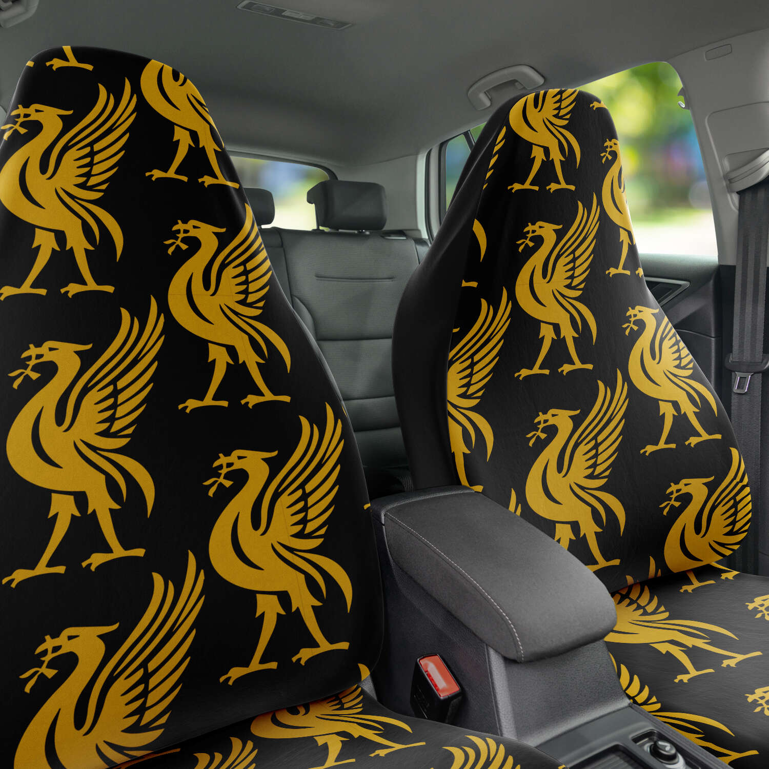 Liverpool Liver Bird Gold Pattern Car Seat Covers - HipHatter