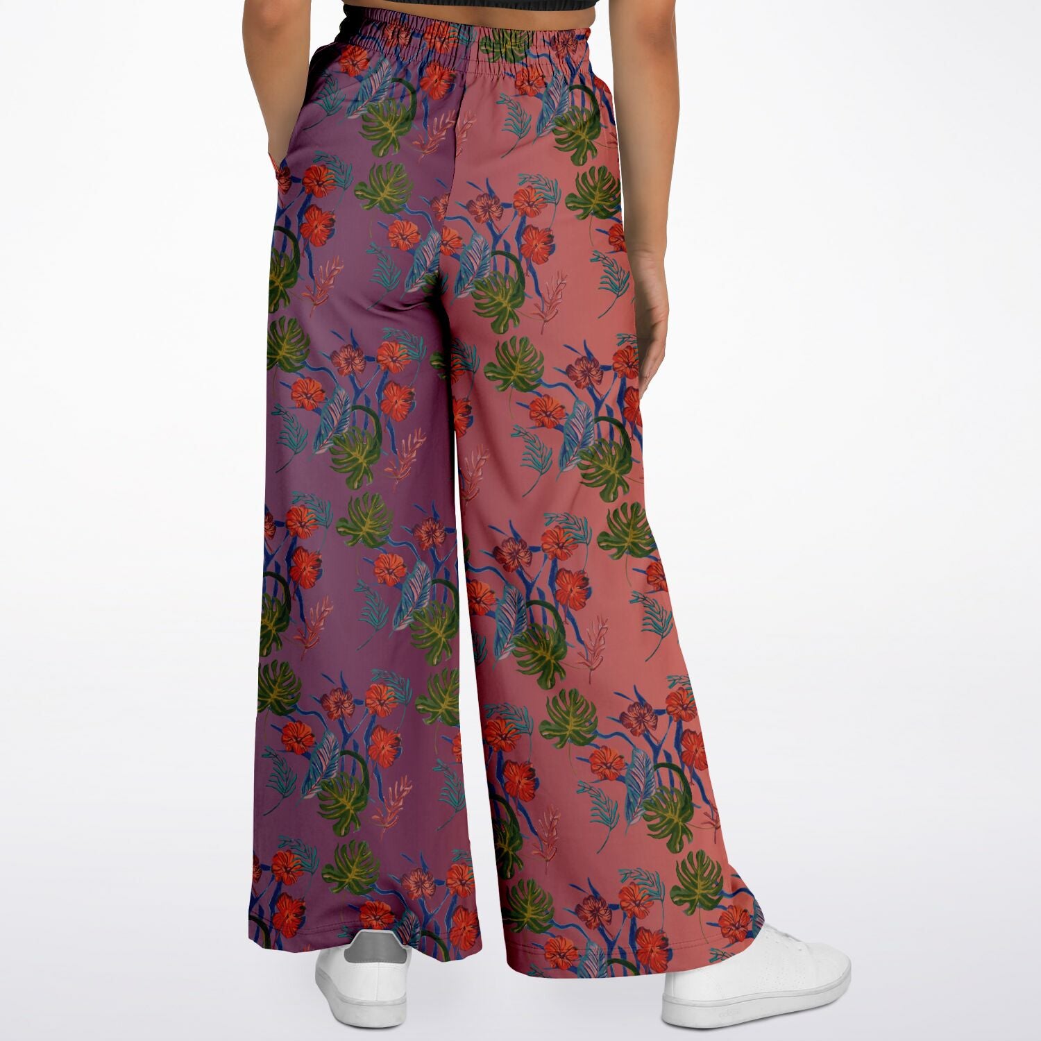 Tropical Floral Print Dawn Flare Trousers - HipHatter