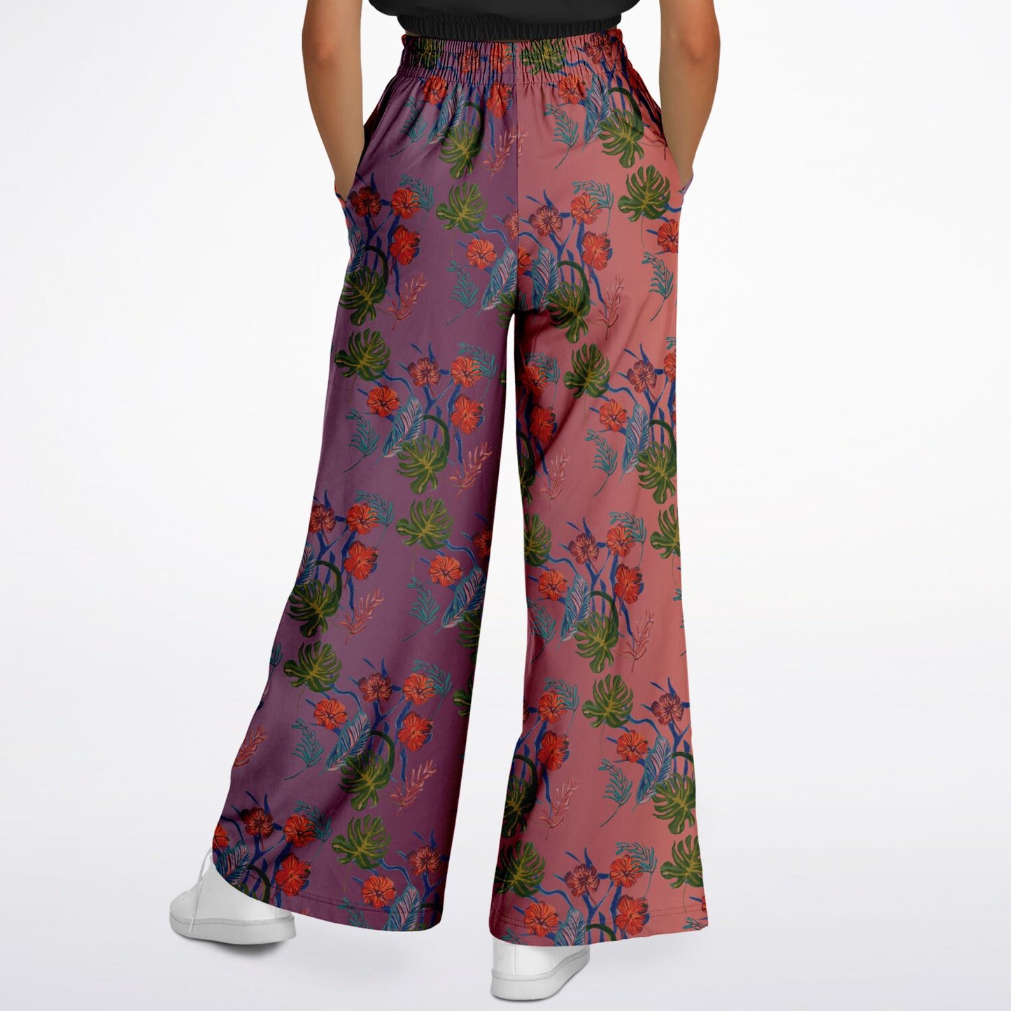 Tropical Floral Print Dawn Flare Trousers - HipHatter