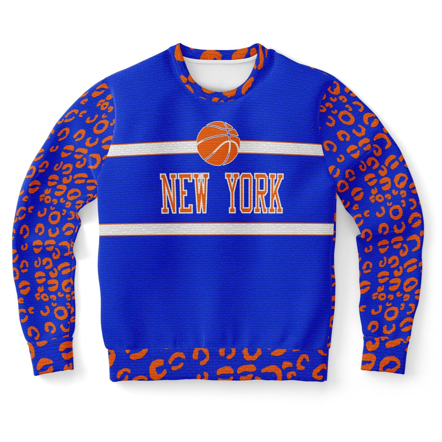 New York Knicks Colour Inspired Mosaic Leopard Print Sweatshirt - HipHatter