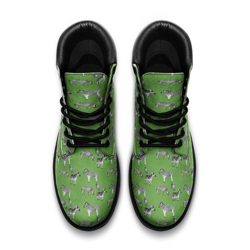 Green Zebra Casual Leather Lightweight Timber Boots - HipHatter