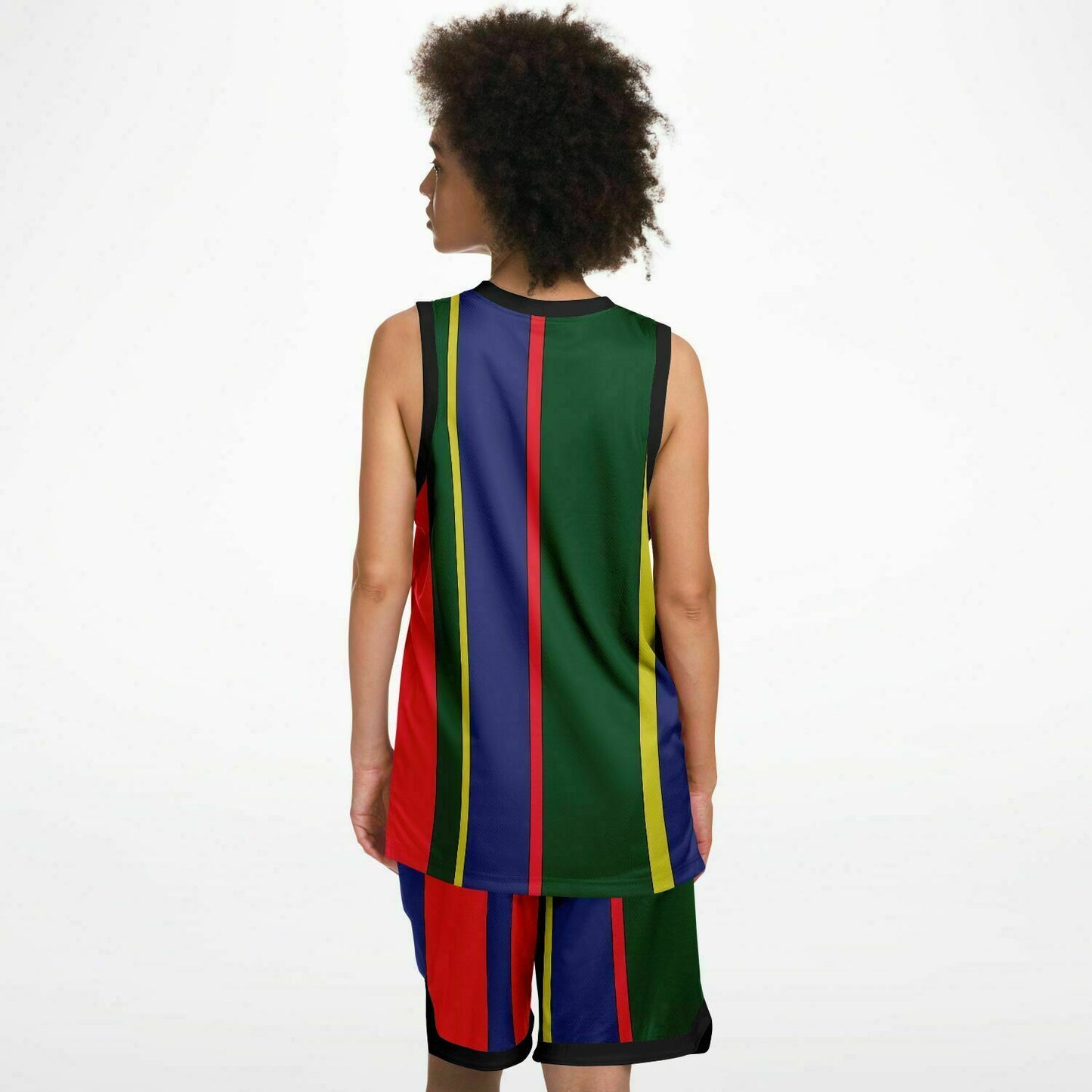 Polo Carib Striped Mesh Basketball Set Jersey and Shorts - HipHatter