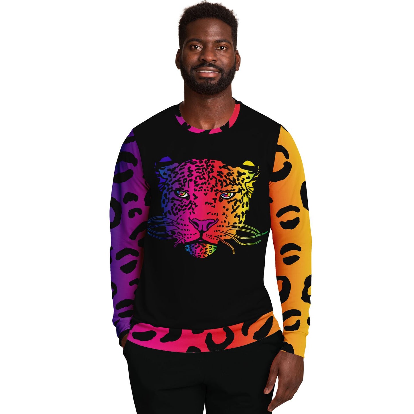 Rainbow Leopard Sweat Shirt Small Face - HipHatter