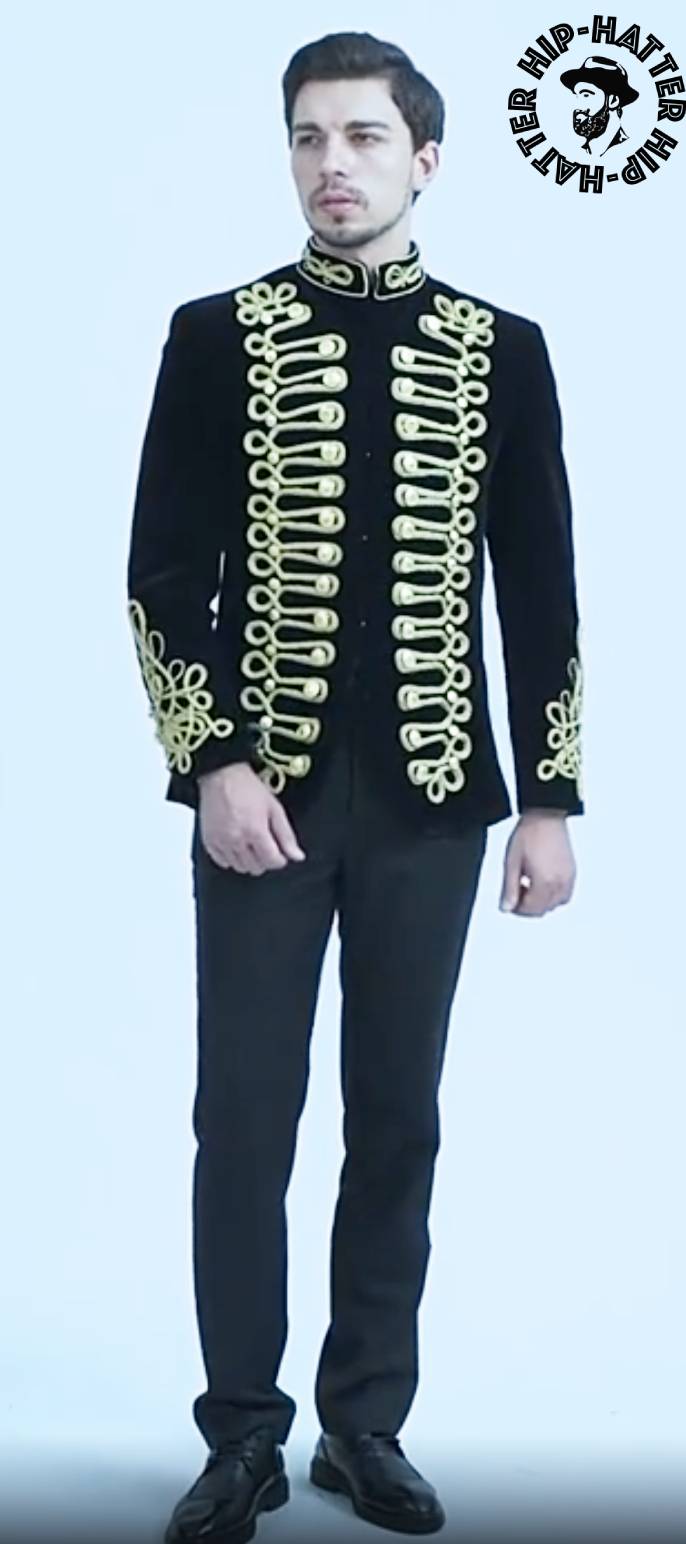 The Admiral Gold Lace Military Jacket - HipHatter