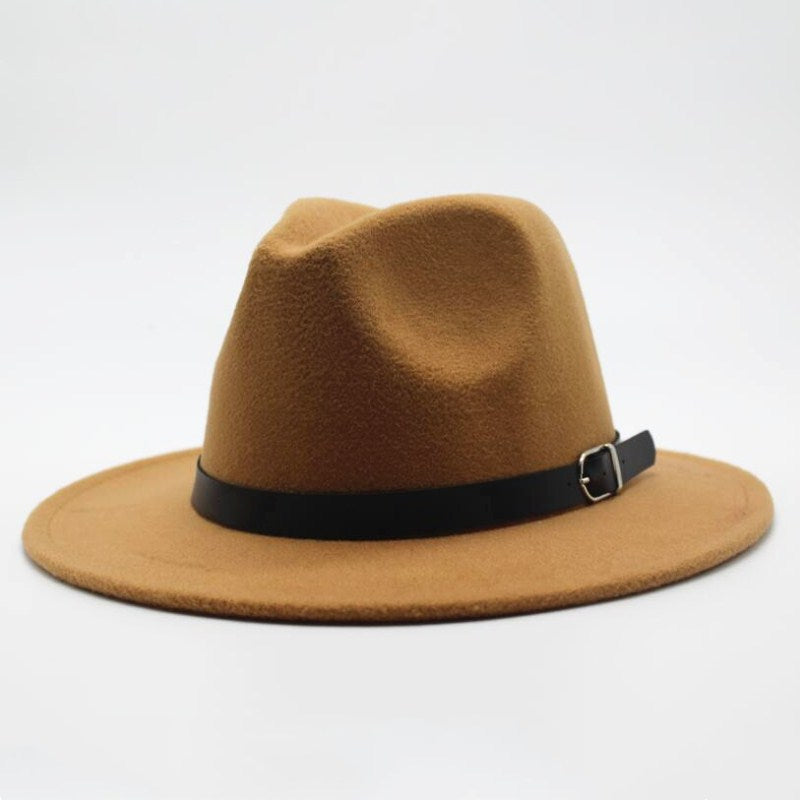 Wide Brim Fedora Hat with Buckle - HipHatter