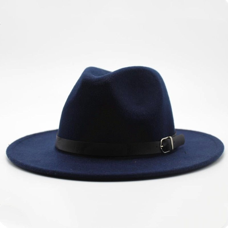 Wide Brim Fedora Hat with Buckle - HipHatter