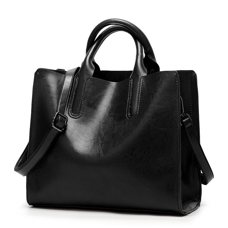 The No Nonsense: Vintage Leather Style Tote Bag - HipHatter