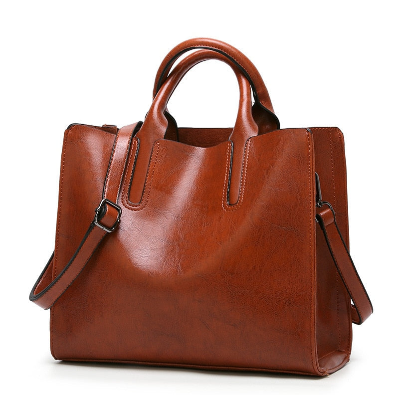 The No Nonsense: Vintage Leather Style Tote Bag - HipHatter