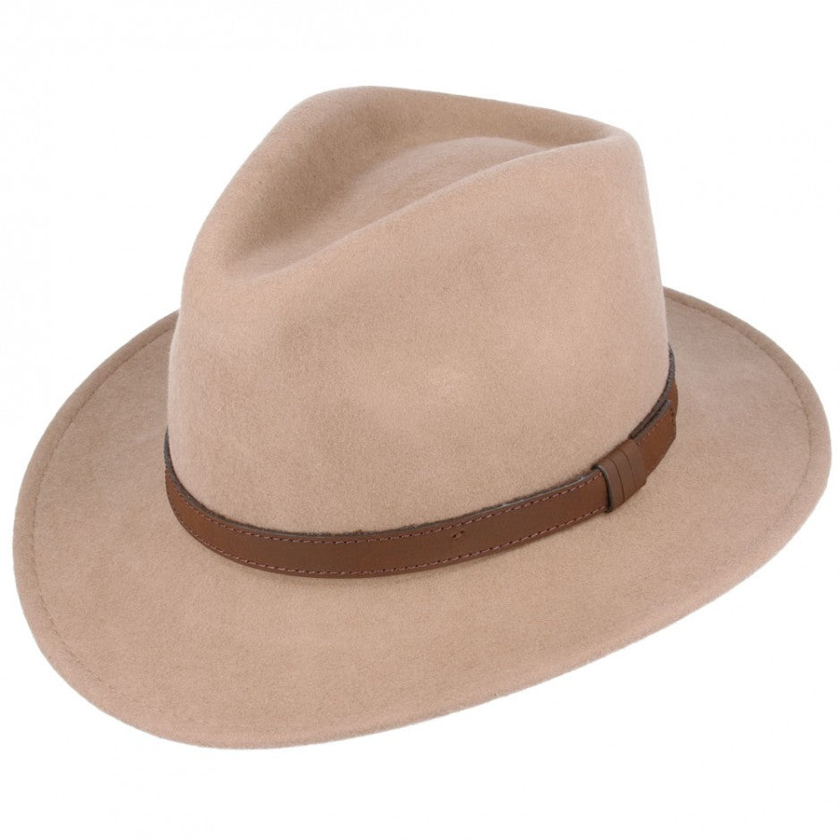 The West Country Walker Wide Brim Fedora Hat Camel - HipHatter