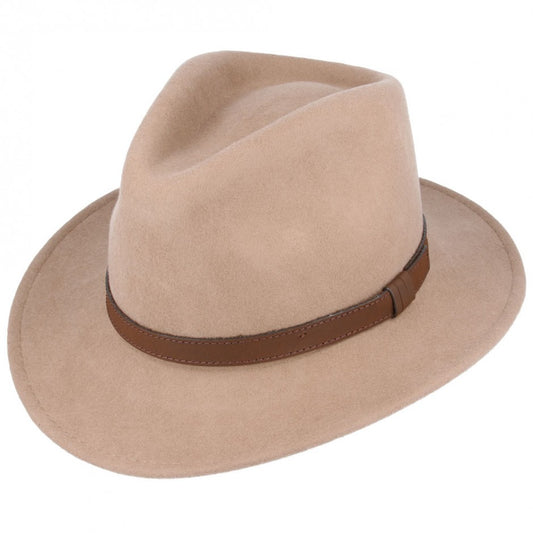 The West Country Walker Wide Brim Fedora Hat Camel - HipHatter
