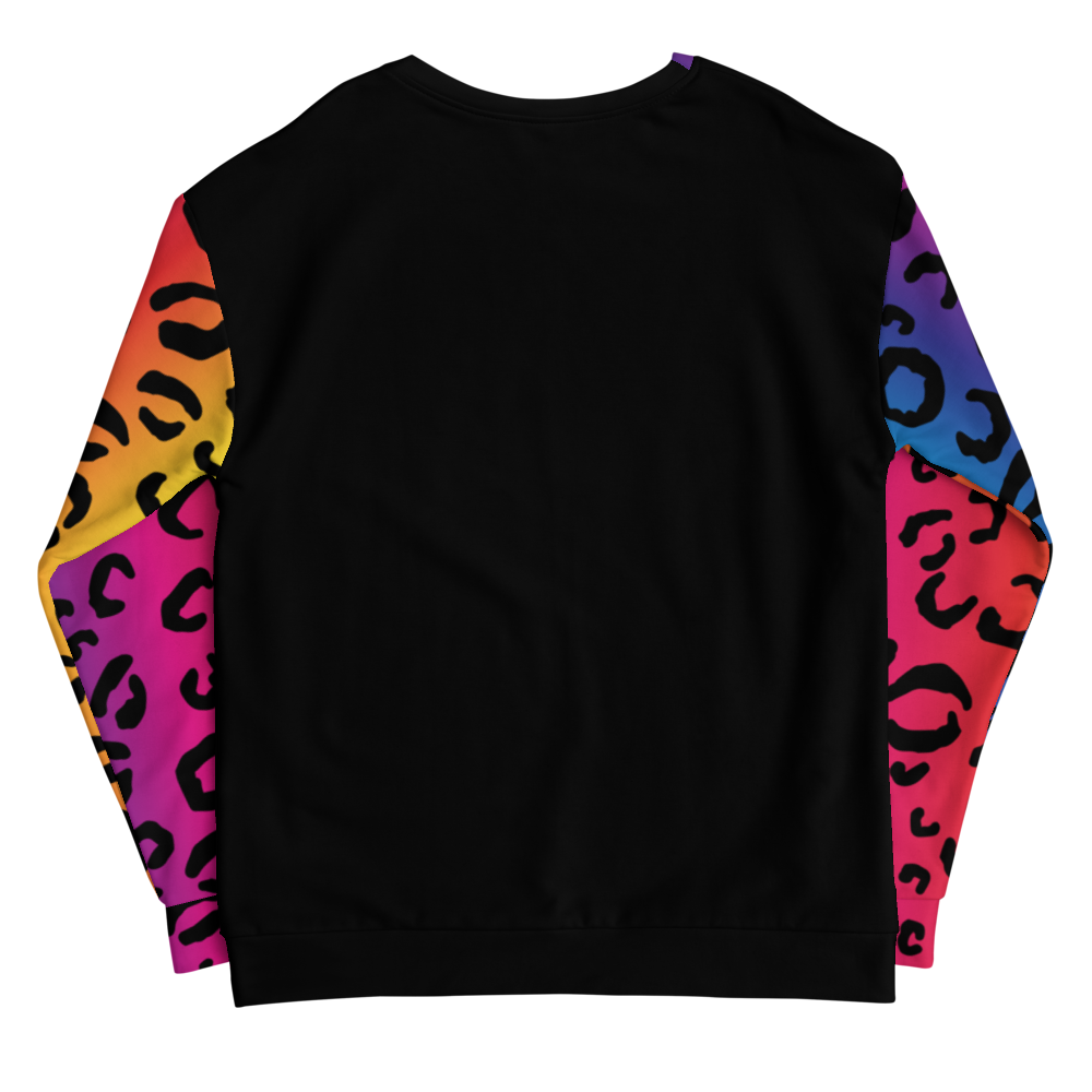 Rainbow Leopard Sweatshirt Big Face - HipHatter