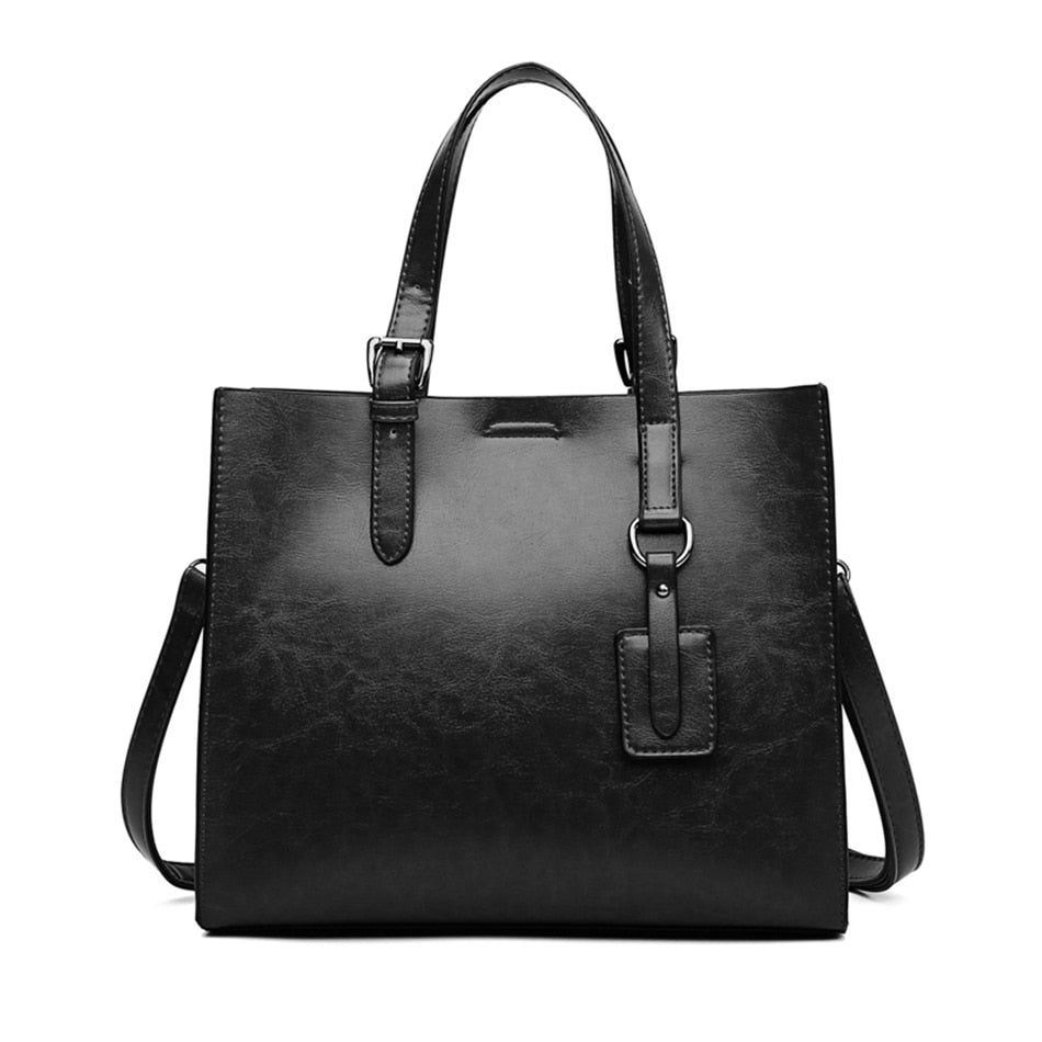The Working Woman: Leather Style Tote Handbag - HipHatter