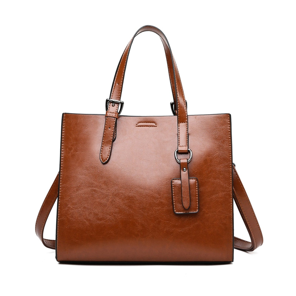 The Working Woman: Leather Style Tote Handbag - HipHatter