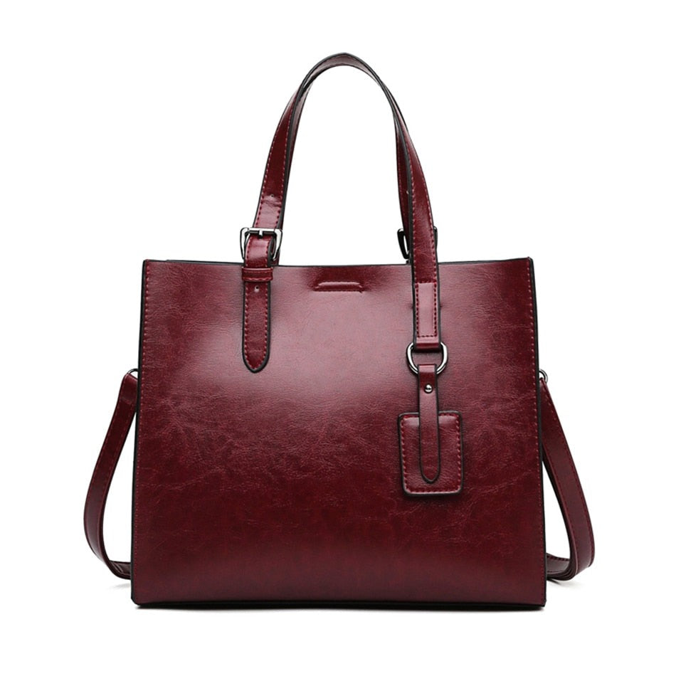The Working Woman: Leather Style Tote Handbag - HipHatter