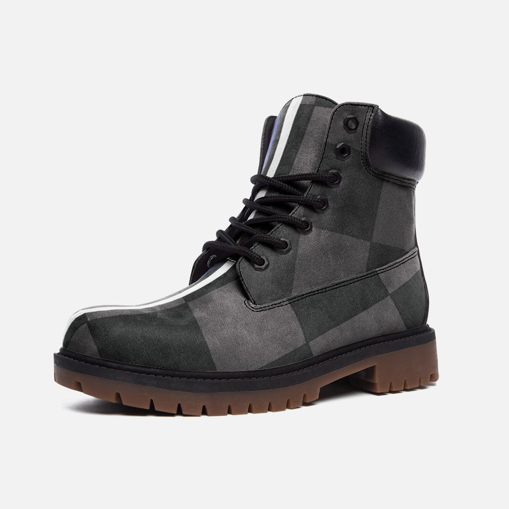 Classic French Grey Checkered Timber Boots - HipHatter