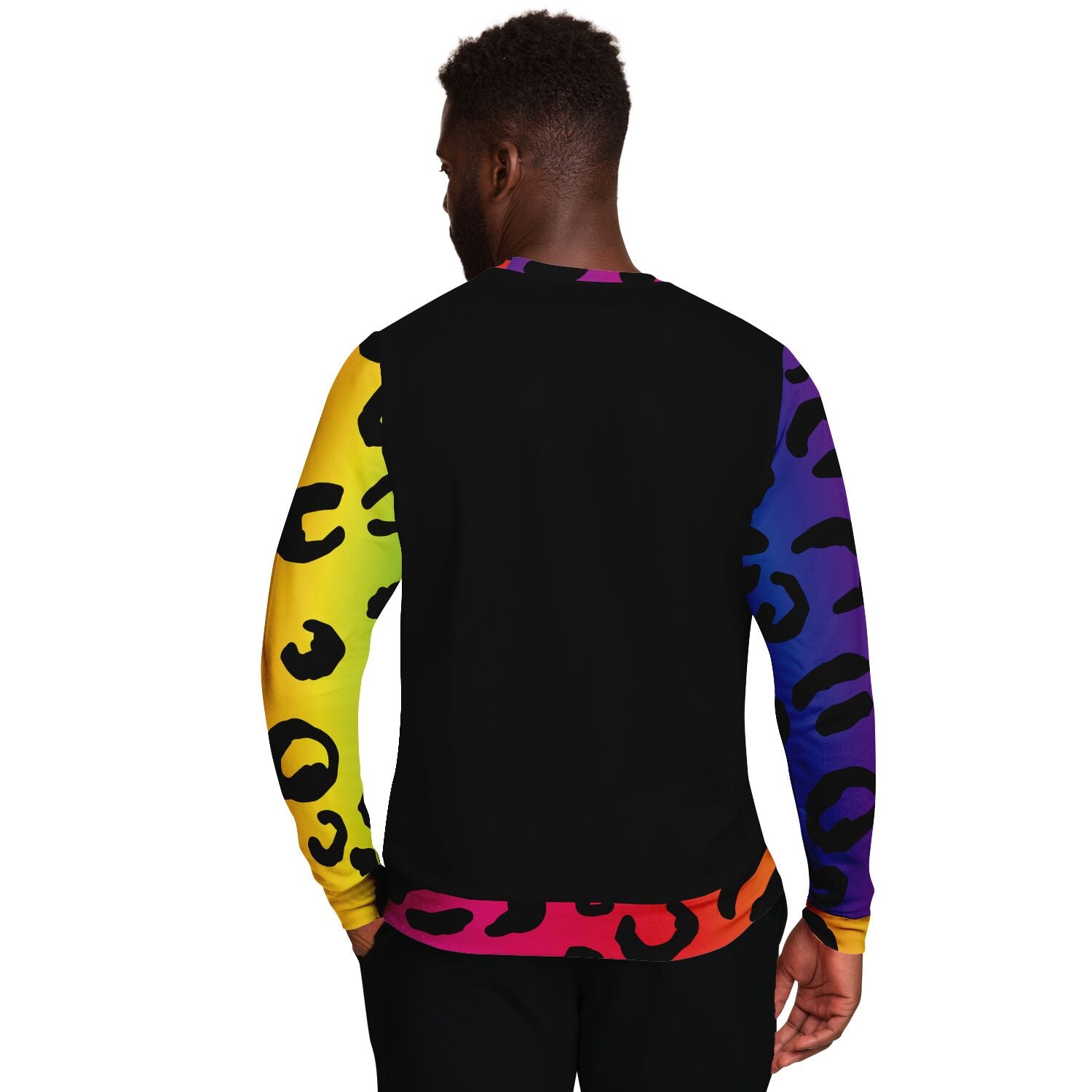 Rainbow Leopard Sweat Shirt Small Face - HipHatter