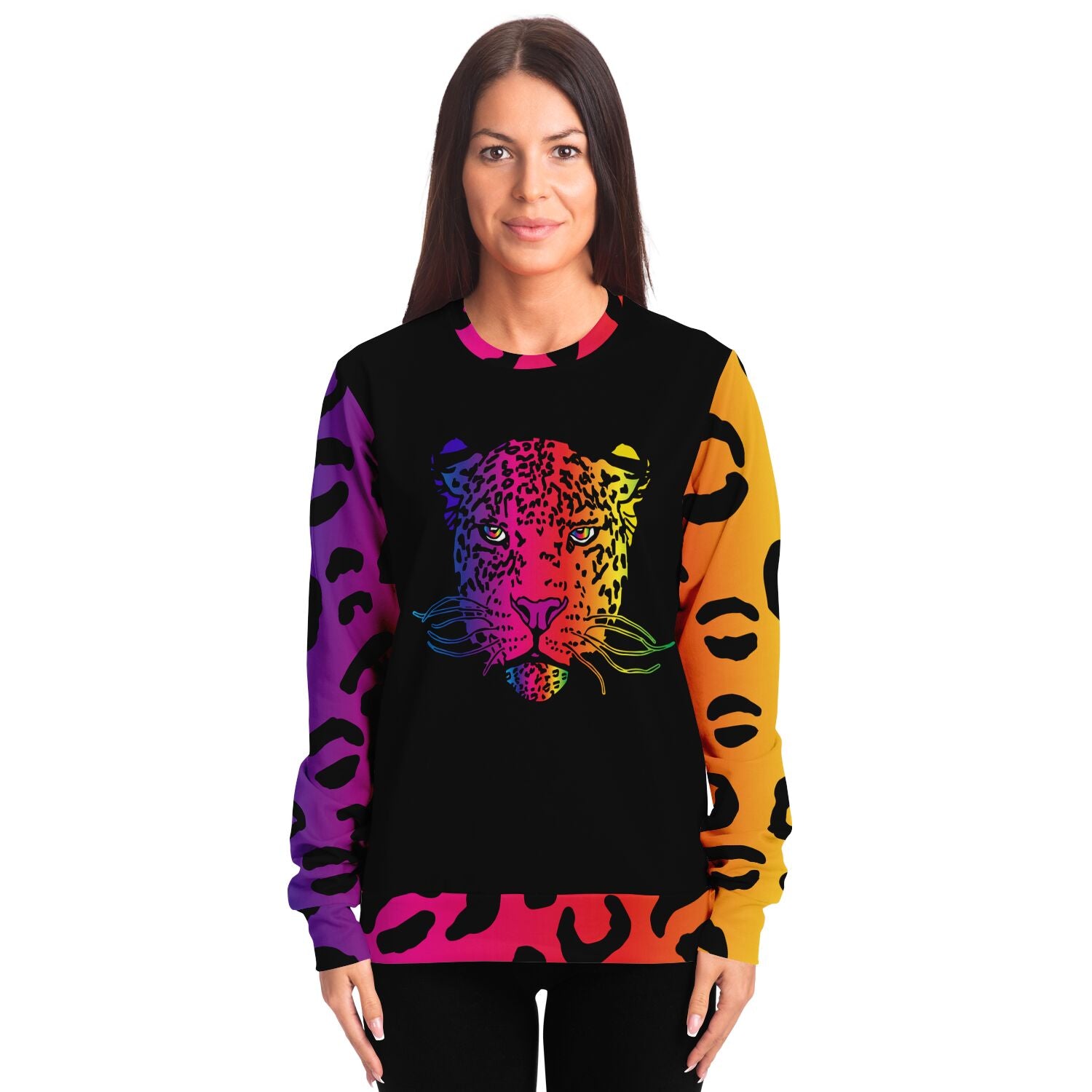 Rainbow Leopard Sweat Shirt Small Face - HipHatter