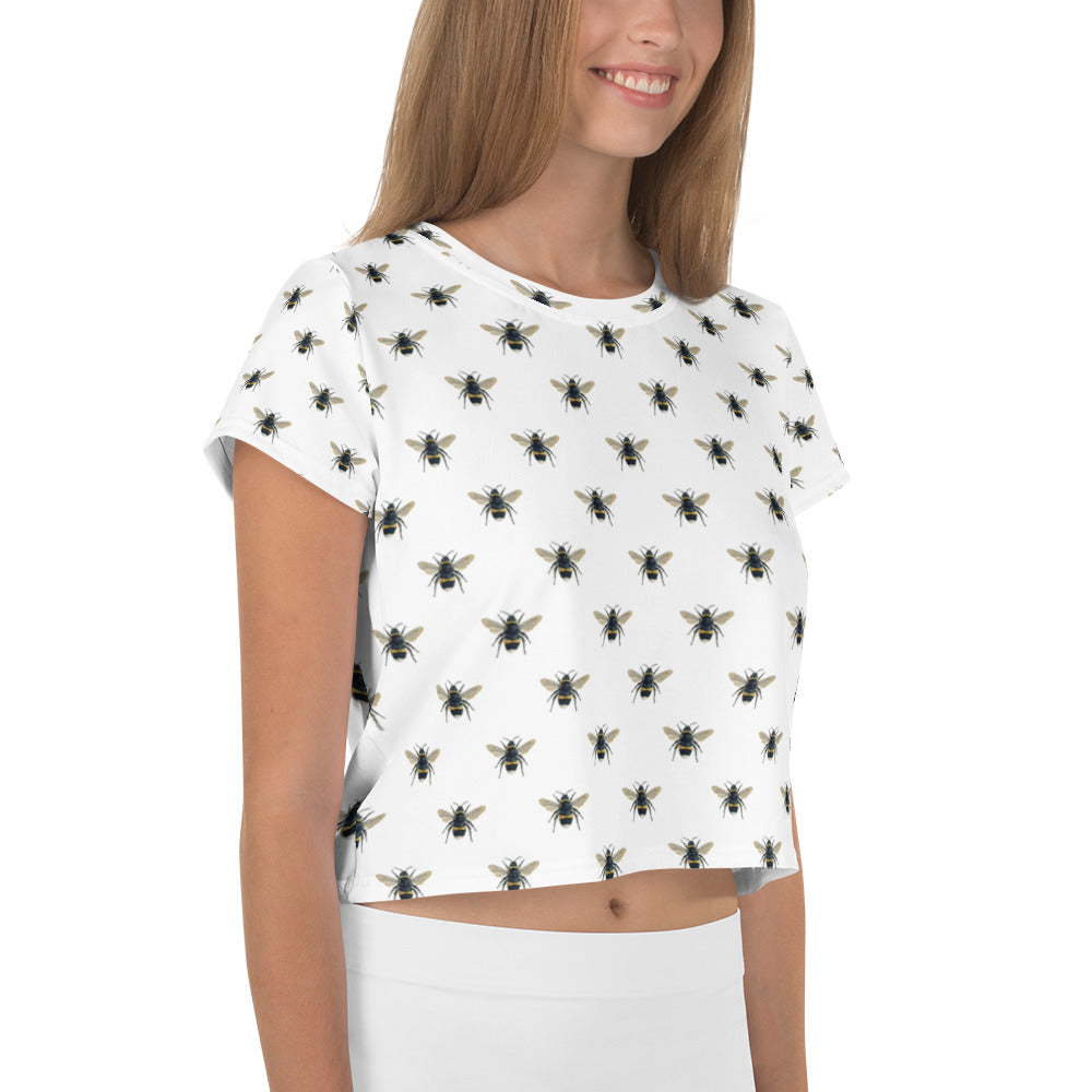 Bee You Tea Full Bumble Bee Crop Top - HipHatter