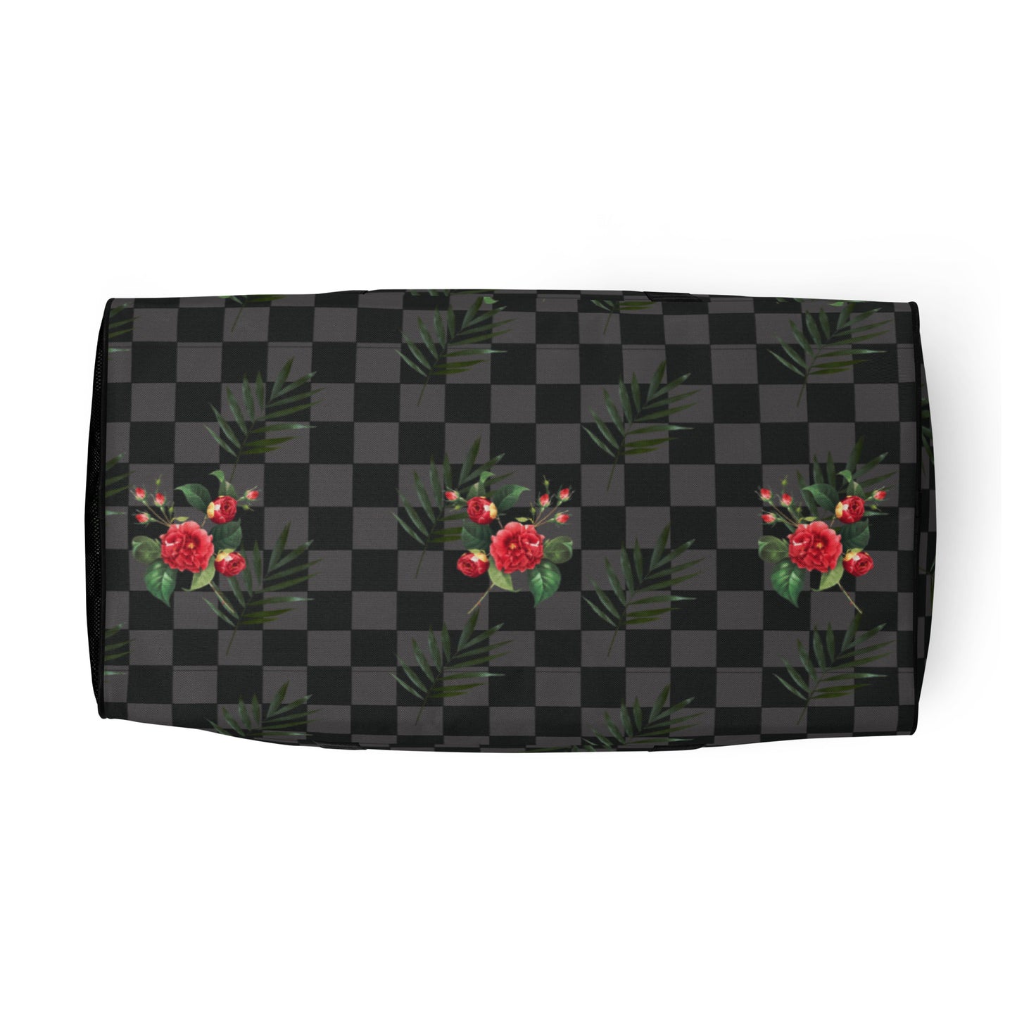Flower Leaf Classic Plaid Design Hand Held Gym Luggage Travel Bag - HipHatter