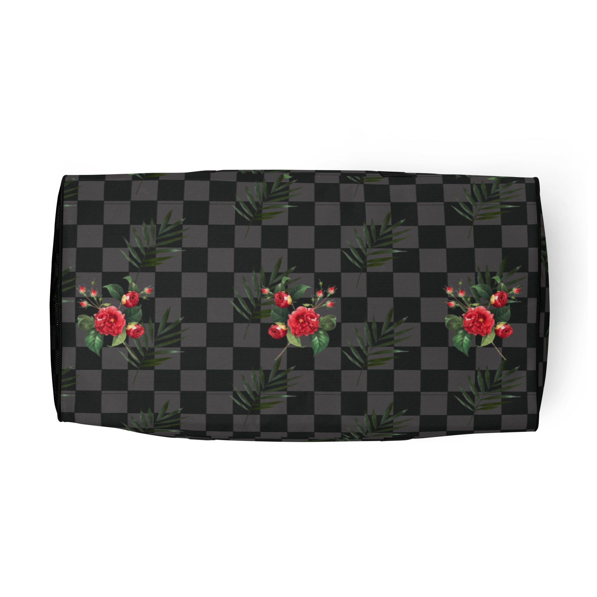 Flower Leaf Classic Plaid Design Hand Held Gym Luggage Travel Bag - HipHatter