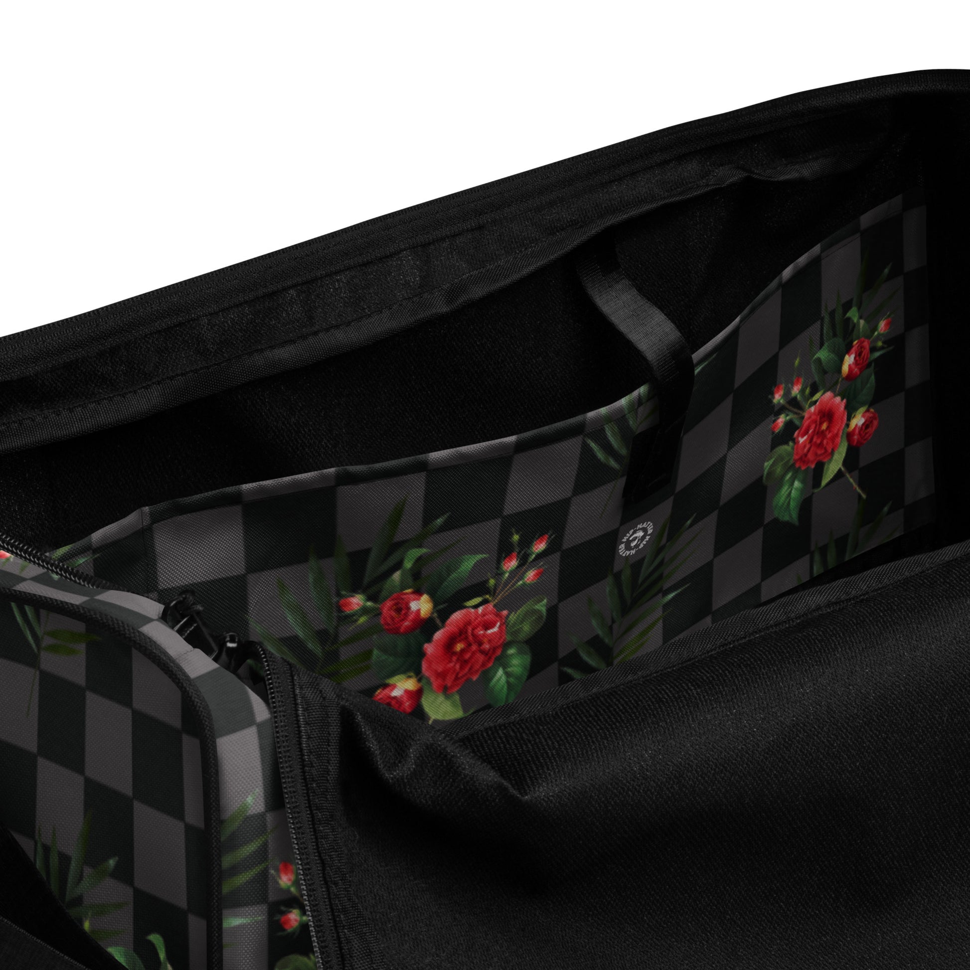 Flower Leaf Classic Plaid Design Hand Held Gym Luggage Travel Bag - HipHatter