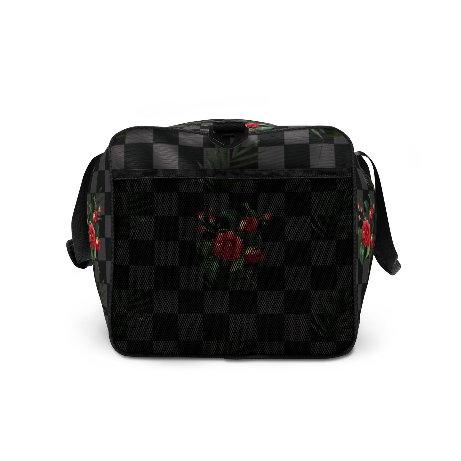 Flower Leaf Classic Plaid Design Hand Held Gym Luggage Travel Bag - HipHatter