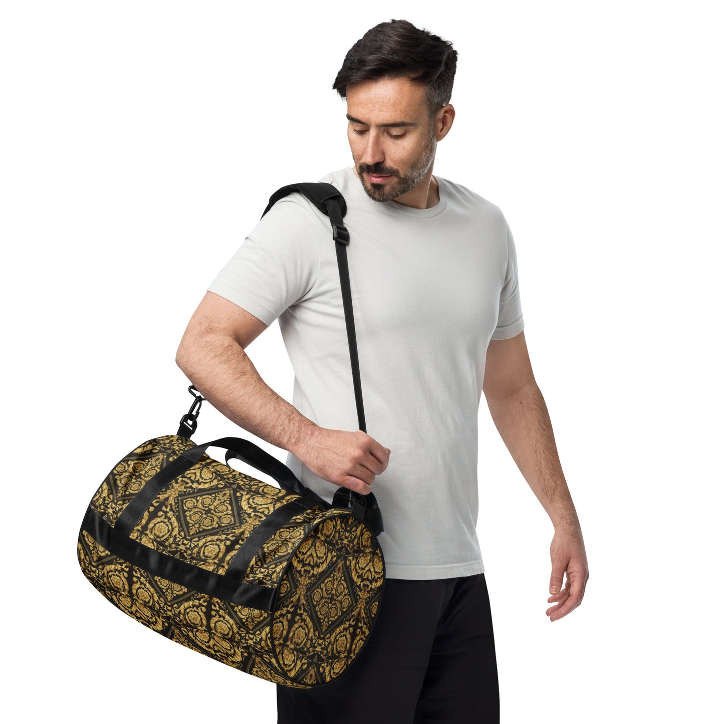 Baroque Gold Scarf Print Gym Bag - HipHatter
