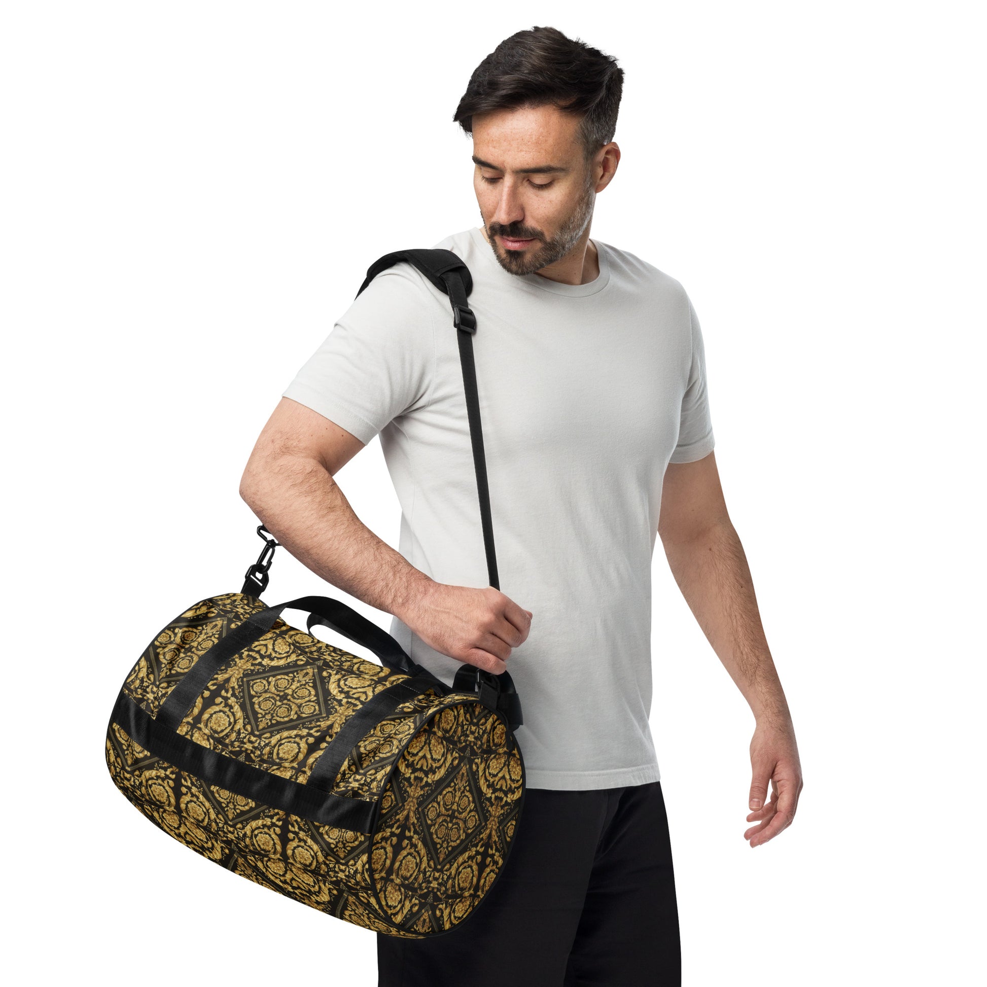 Baroque Gold Scarf Print Gym Bag - HipHatter