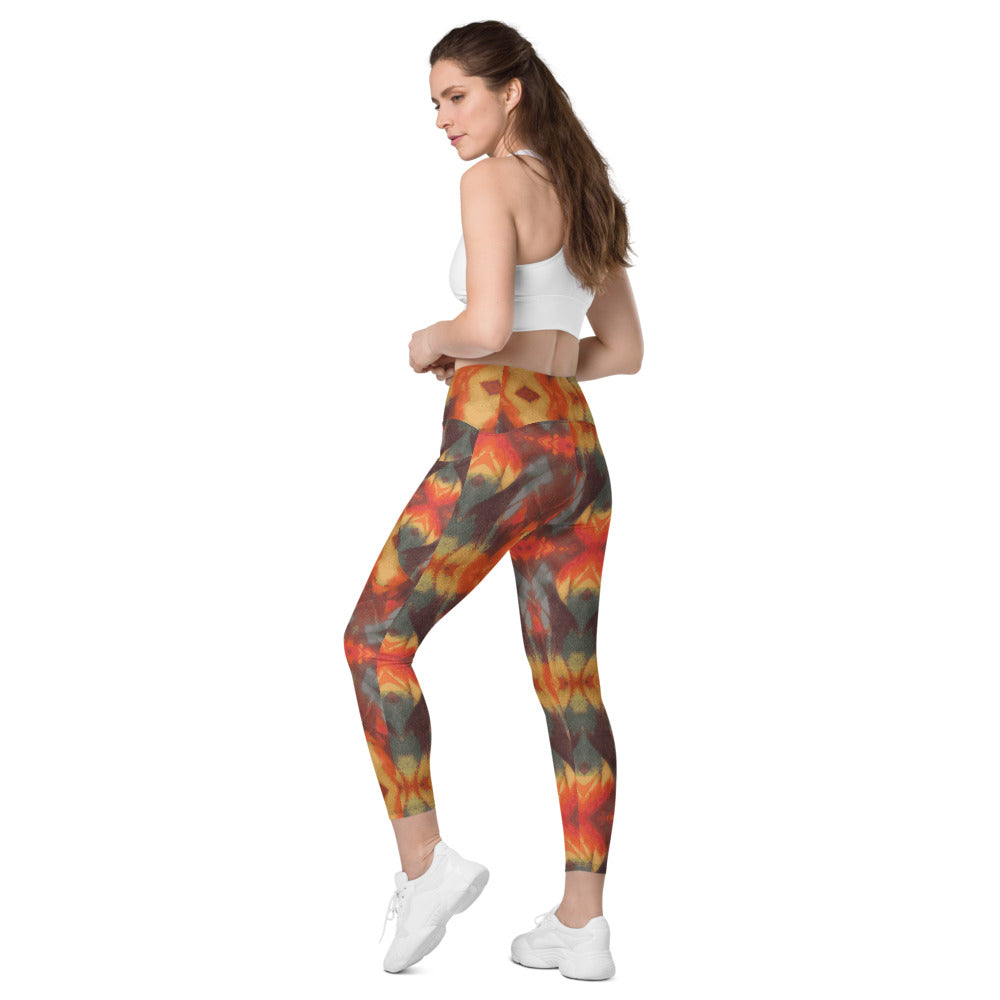 Rainbow Mountain Yoga Leggings With Pockets - HipHatter