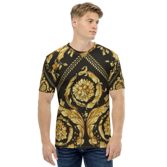 Baroque Gold Scarf Print Men's T-shirt - HipHatter