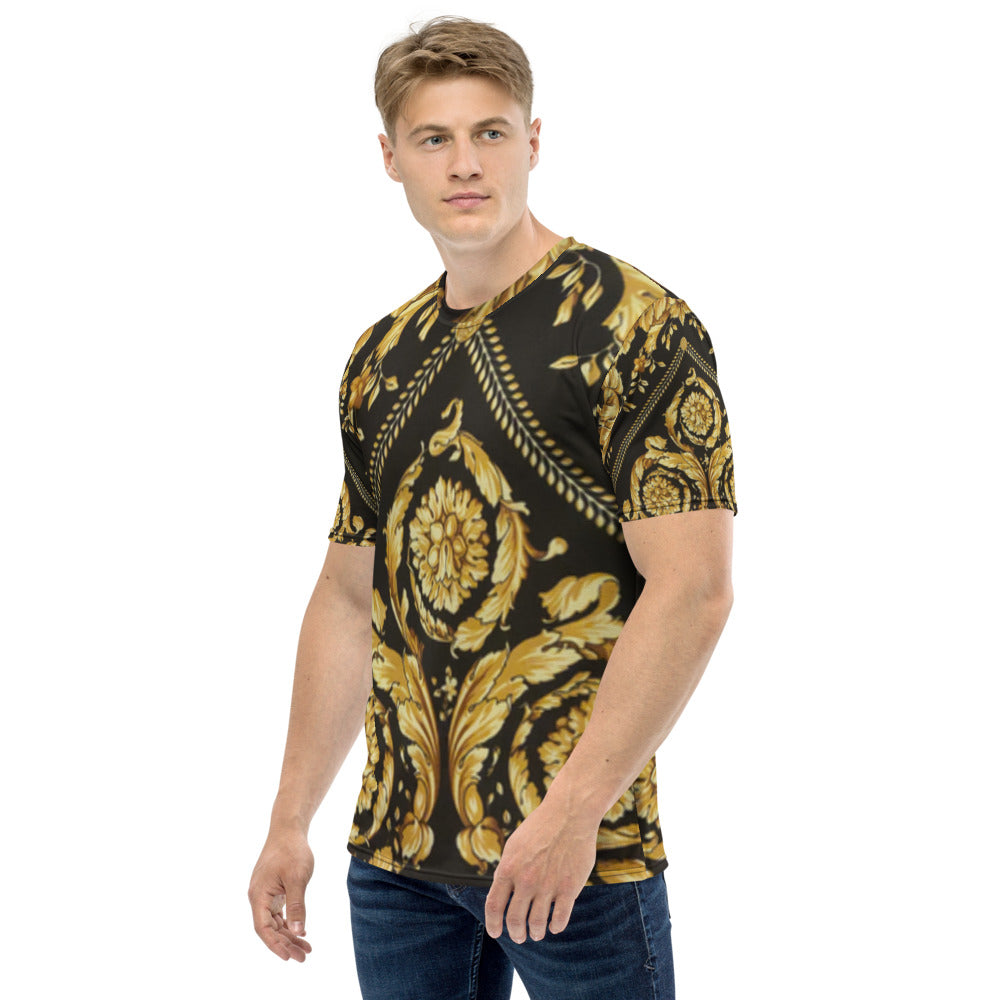 Baroque Gold Scarf Print Men's T-shirt - HipHatter