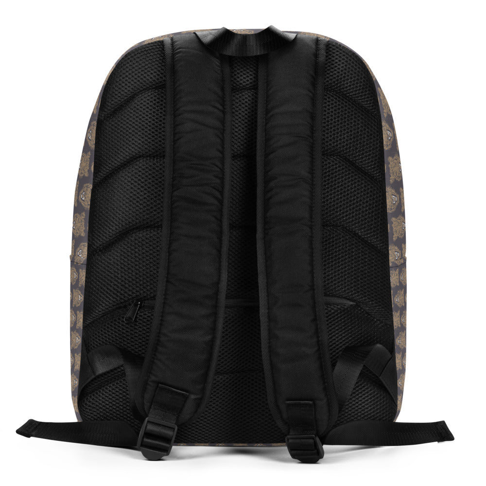 Gold Tiger Face Print Minimalist Backpack - HipHatter