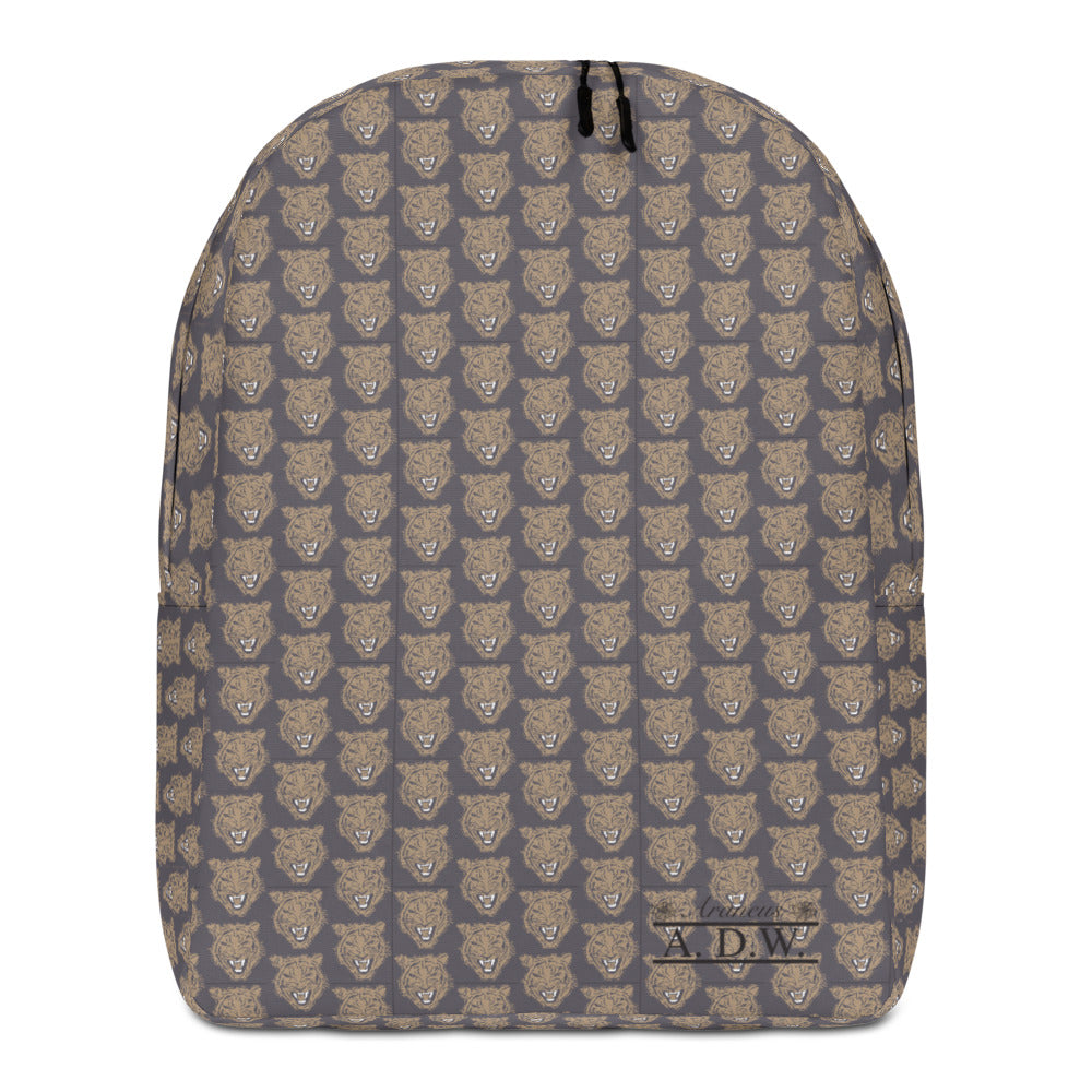 Gold Tiger Face Print Minimalist Backpack - HipHatter