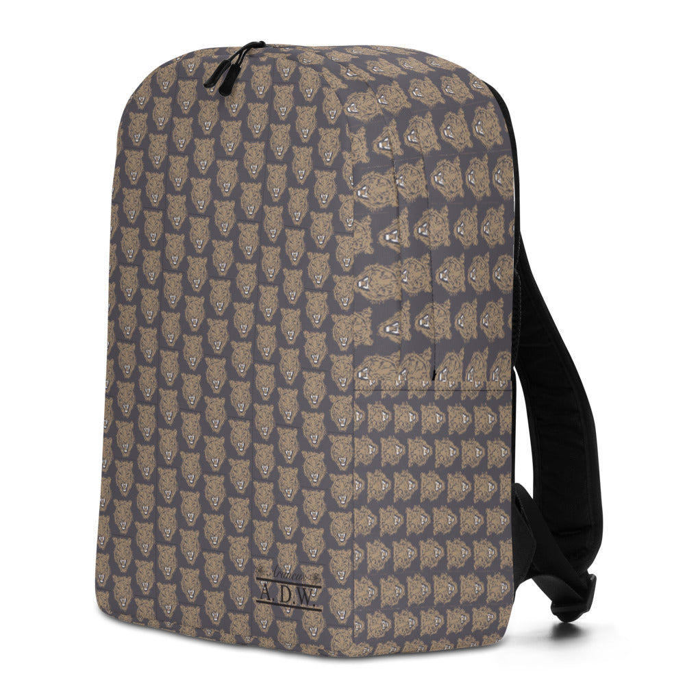 Gold Tiger Face Print Minimalist Backpack - HipHatter
