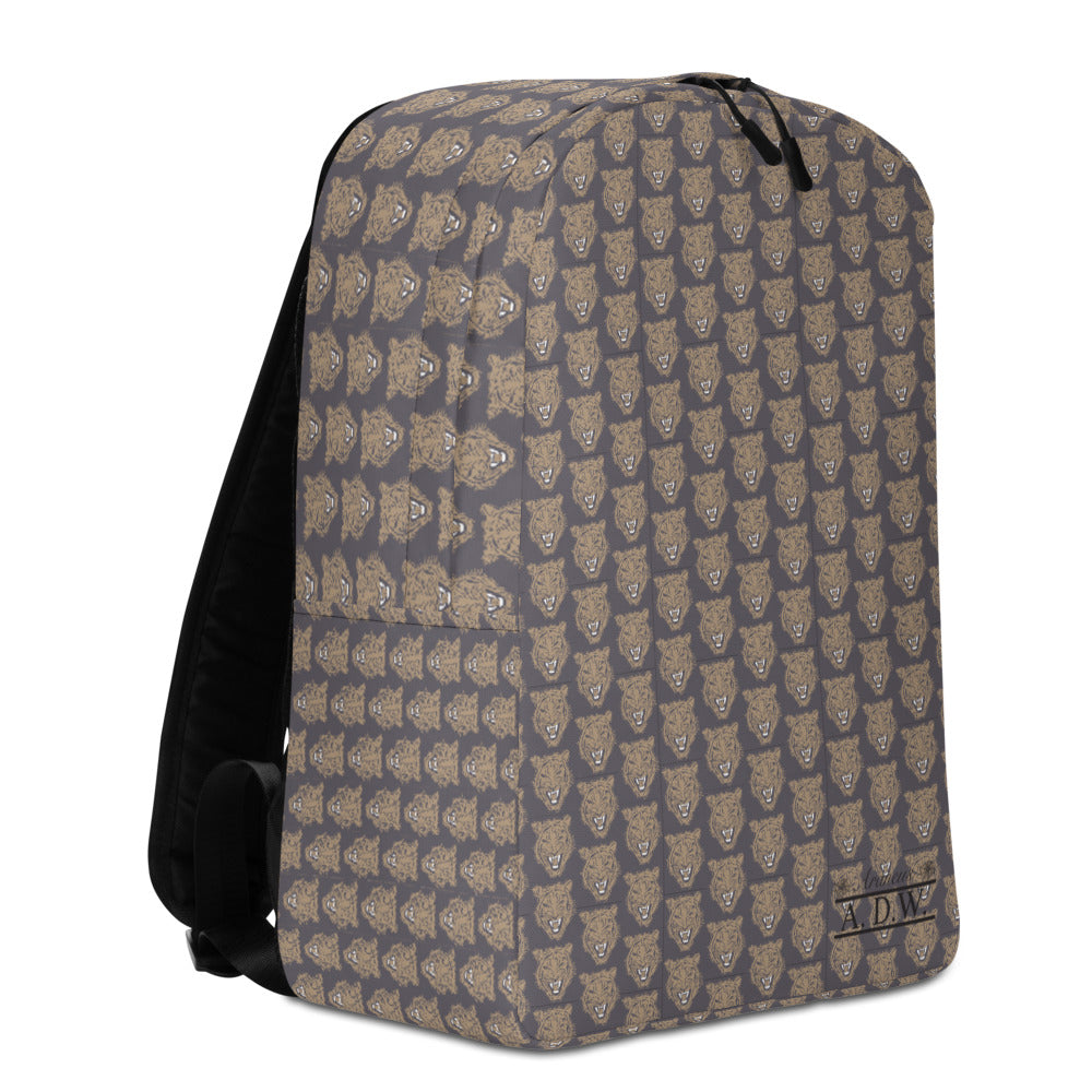 Gold Tiger Face Print Minimalist Backpack - HipHatter