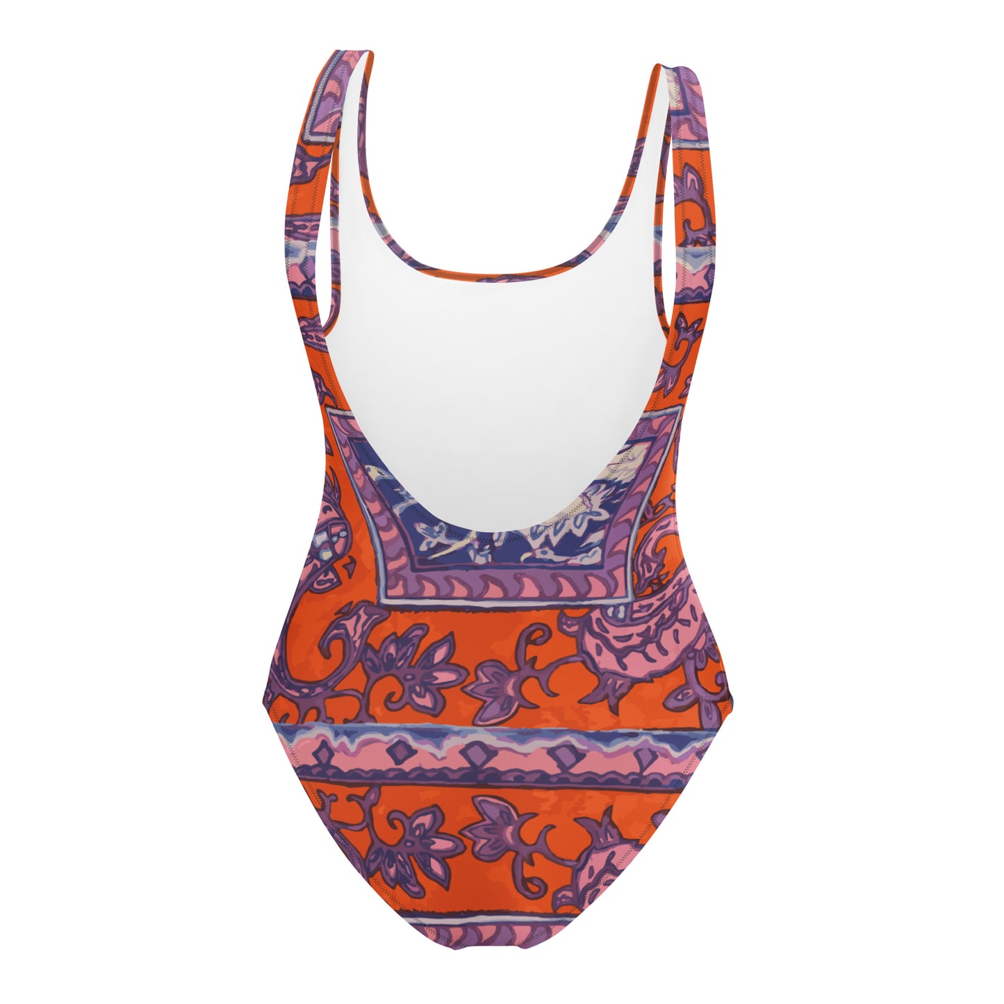 Orange Paisley One-Piece Swimsuit - HipHatter