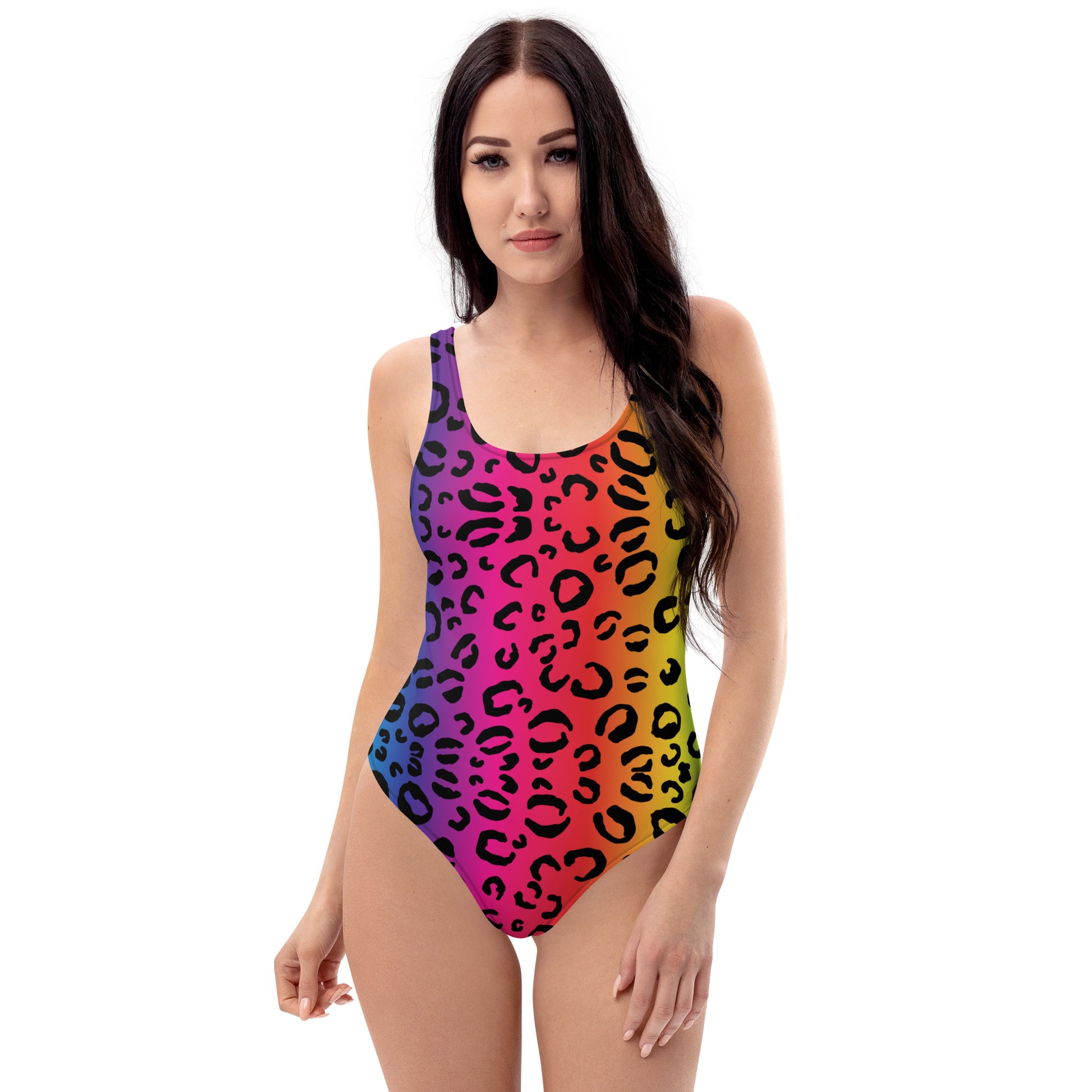 Rainbow Leopard Print One-Piece Swimsuit - HipHatter