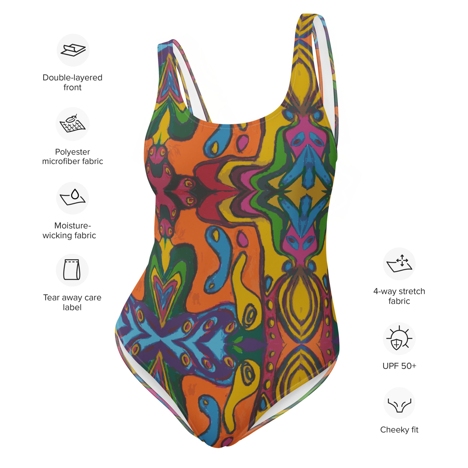 Funky Paint Splash One-Piece Swimsuit - HipHatter