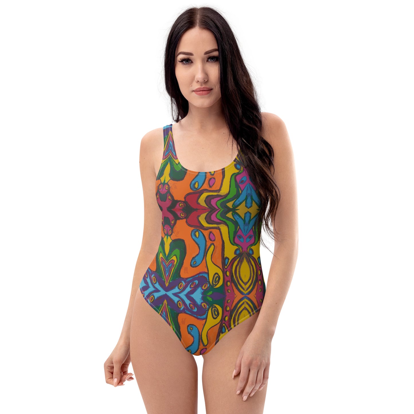 Funky Paint Splash One-Piece Swimsuit - HipHatter