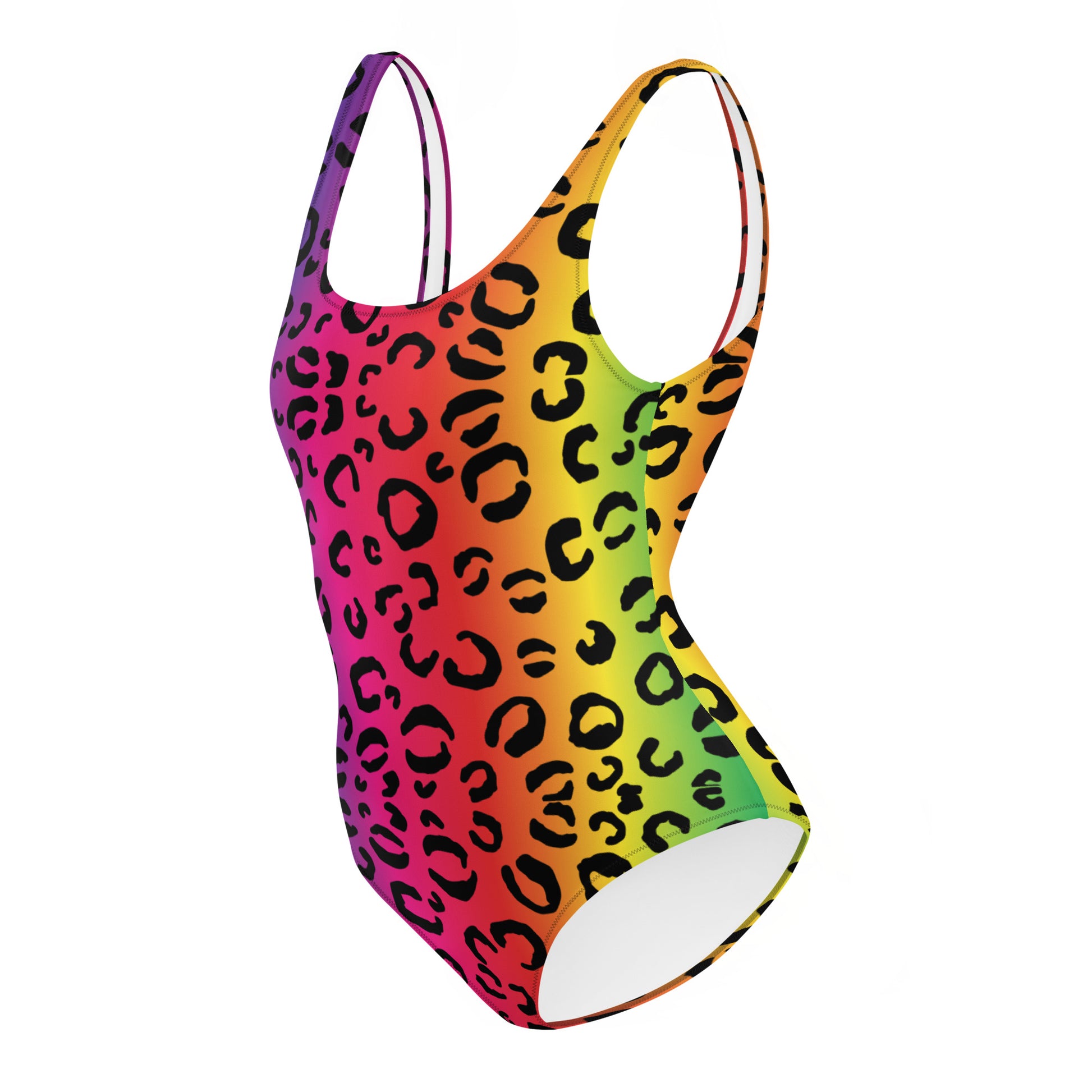Rainbow Leopard Print One-Piece Swimsuit - HipHatter