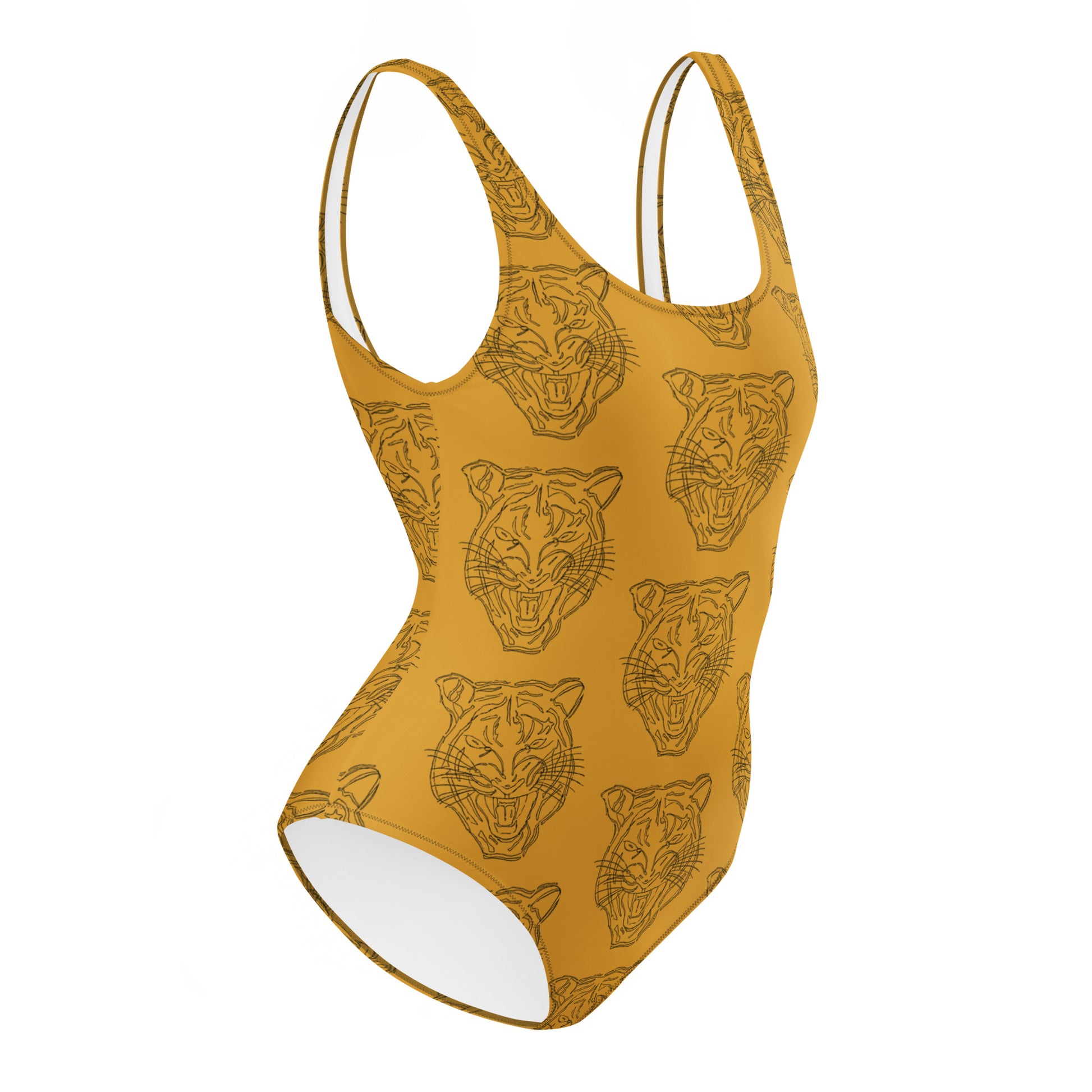 Rory Sketch Gold Tiger One-Piece Swimsuit - HipHatter