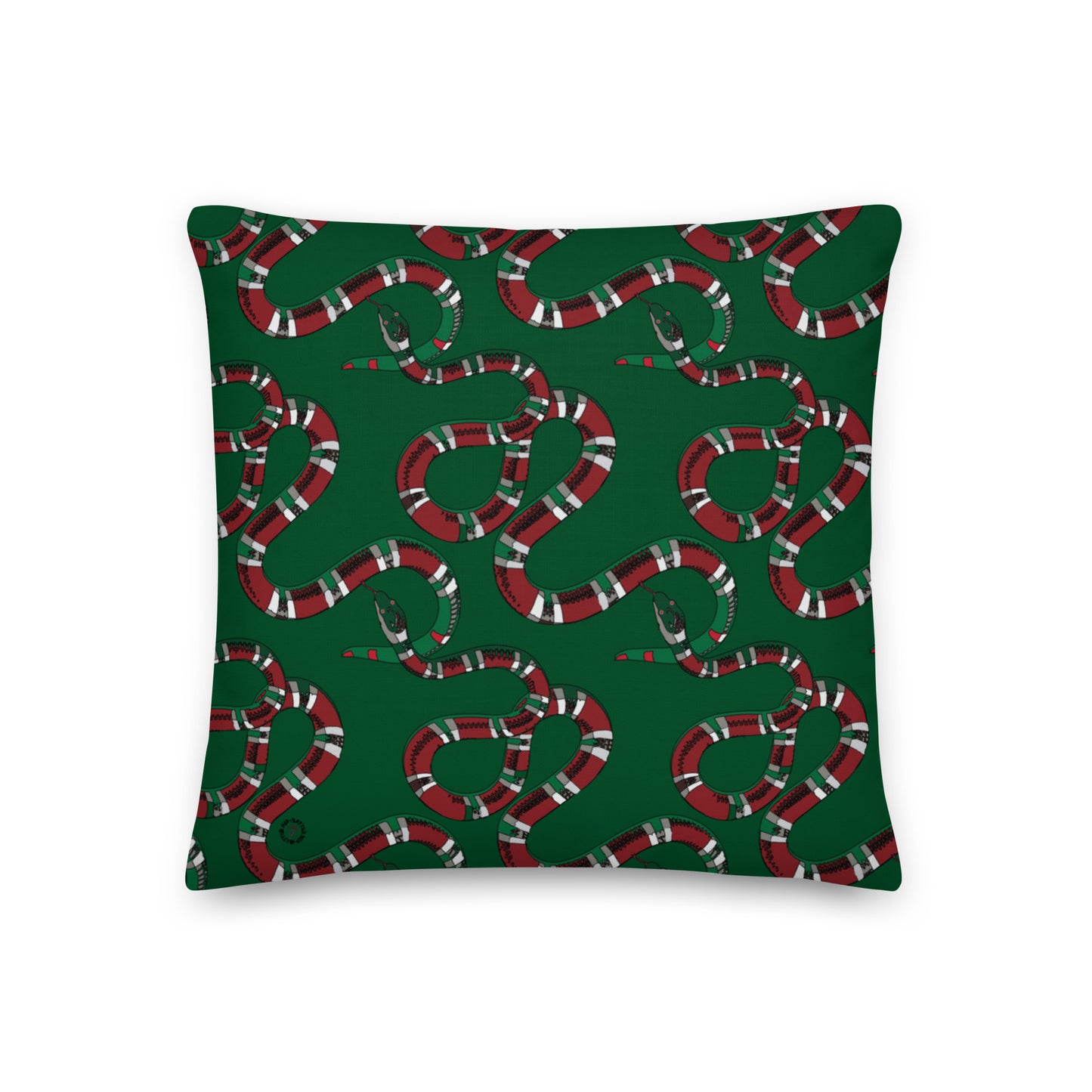 Designer Snakes On Green Premium Pillow - HipHatter