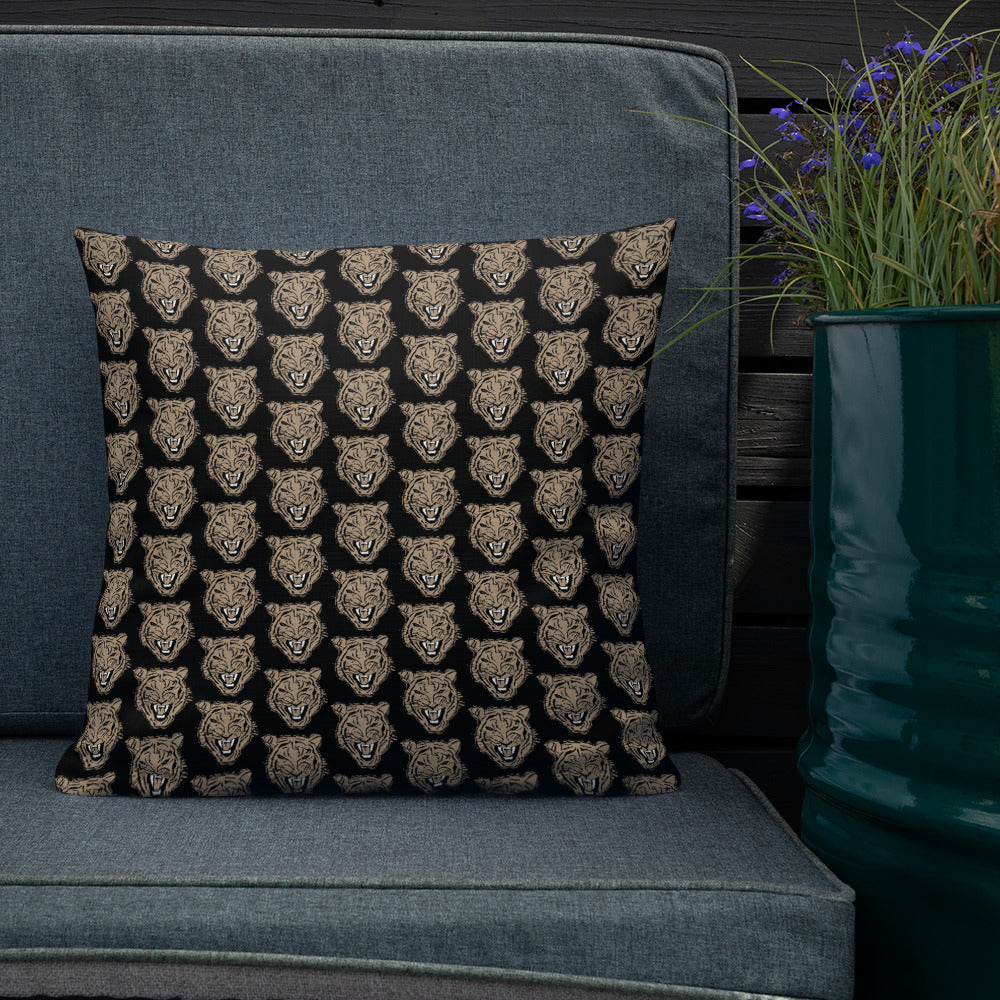 Golden Roaring Tiger Premium Pillow Cushion - HipHatter