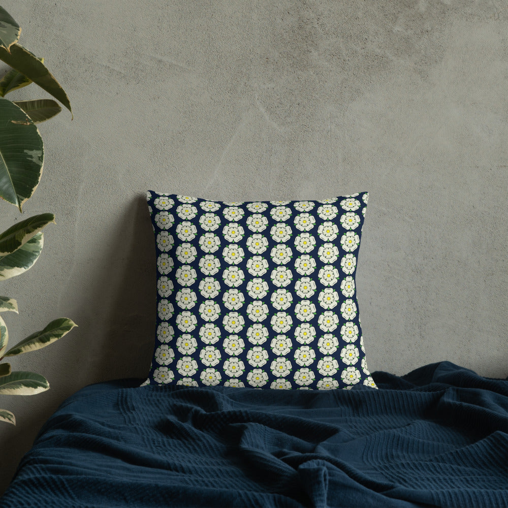 Yorkshire White Rose Premium Pillow - HipHatter