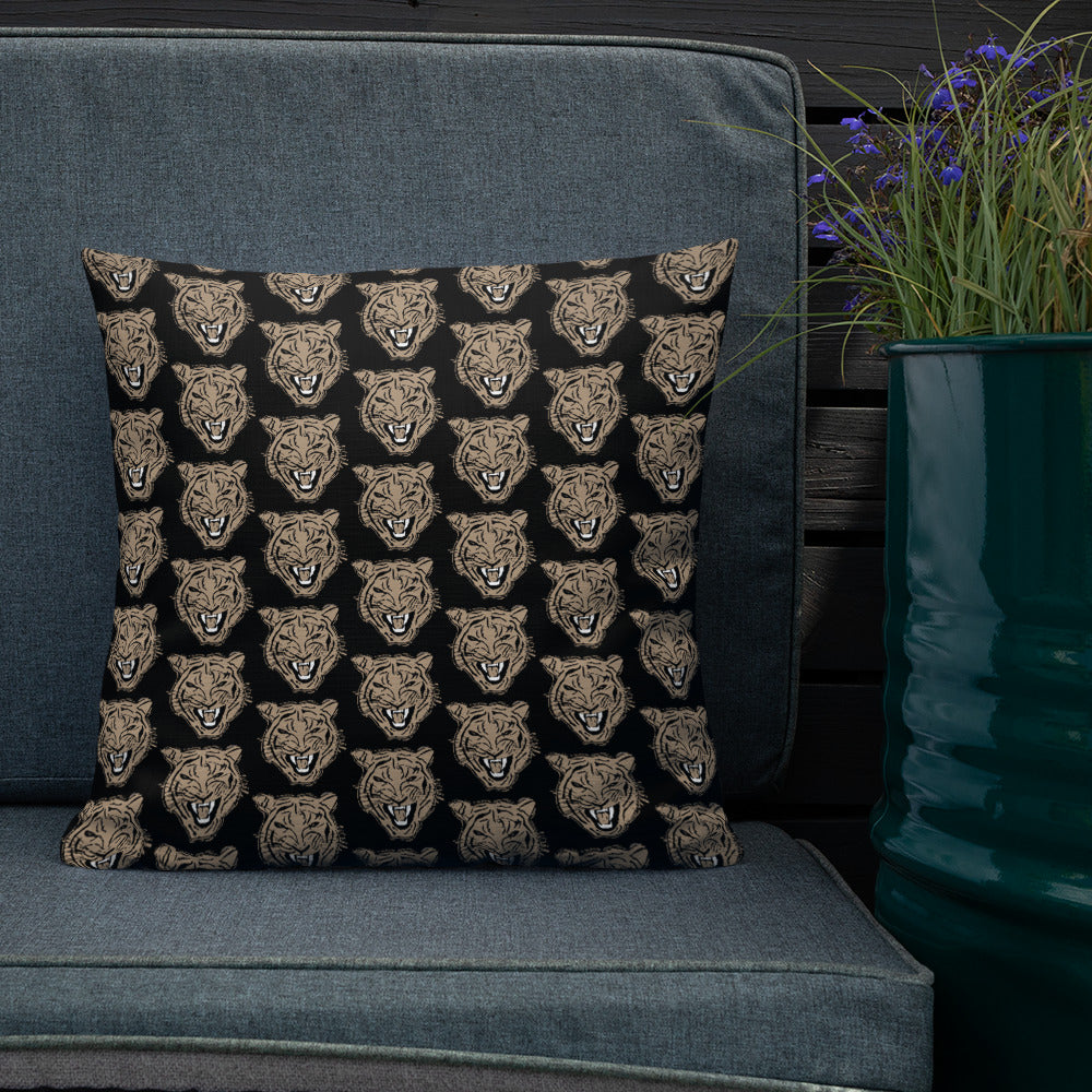 Golden Roaring Tiger Premium Pillow Cushion - HipHatter