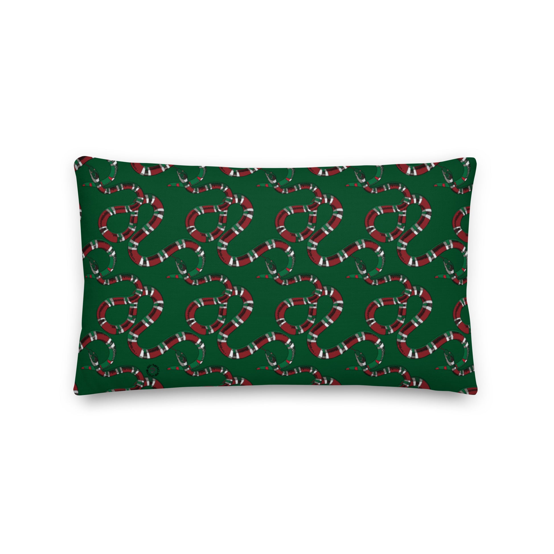 Designer Snakes On Green Premium Pillow - HipHatter