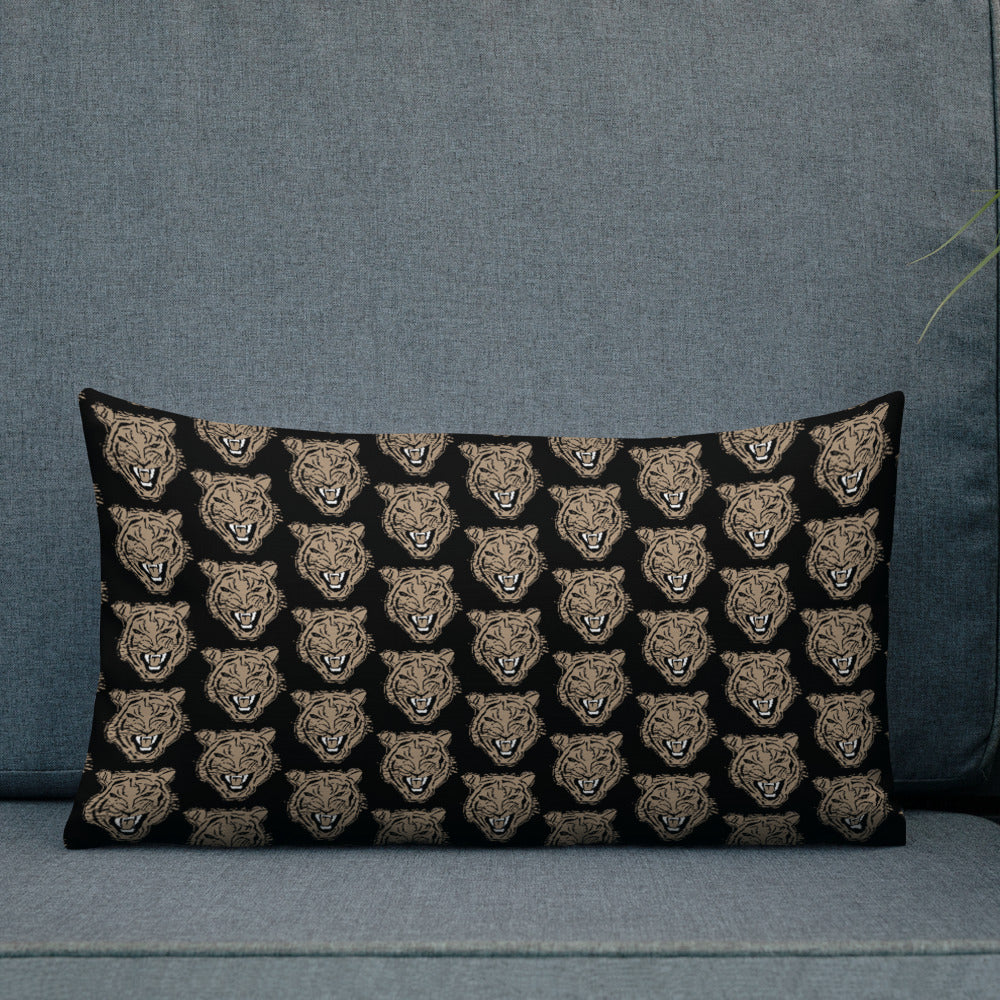 Golden Roaring Tiger Premium Pillow Cushion - HipHatter