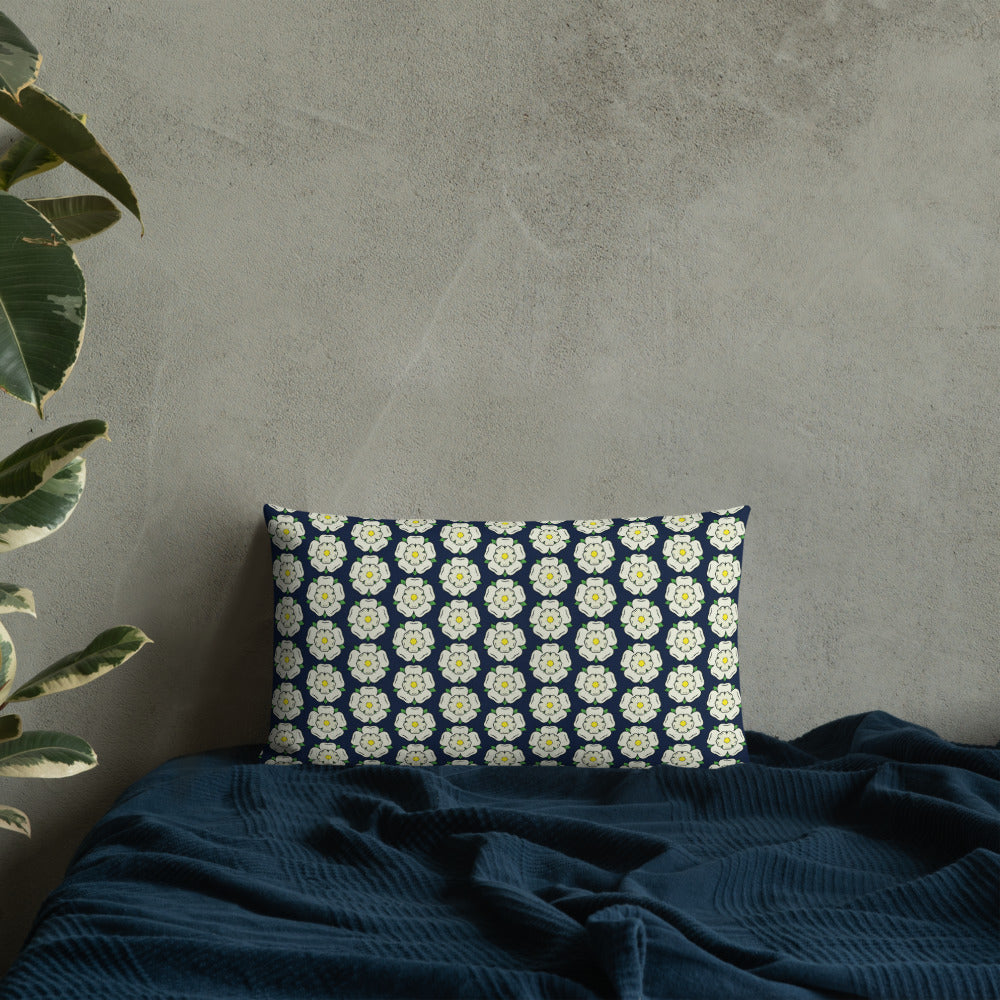 Yorkshire White Rose Premium Pillow - HipHatter