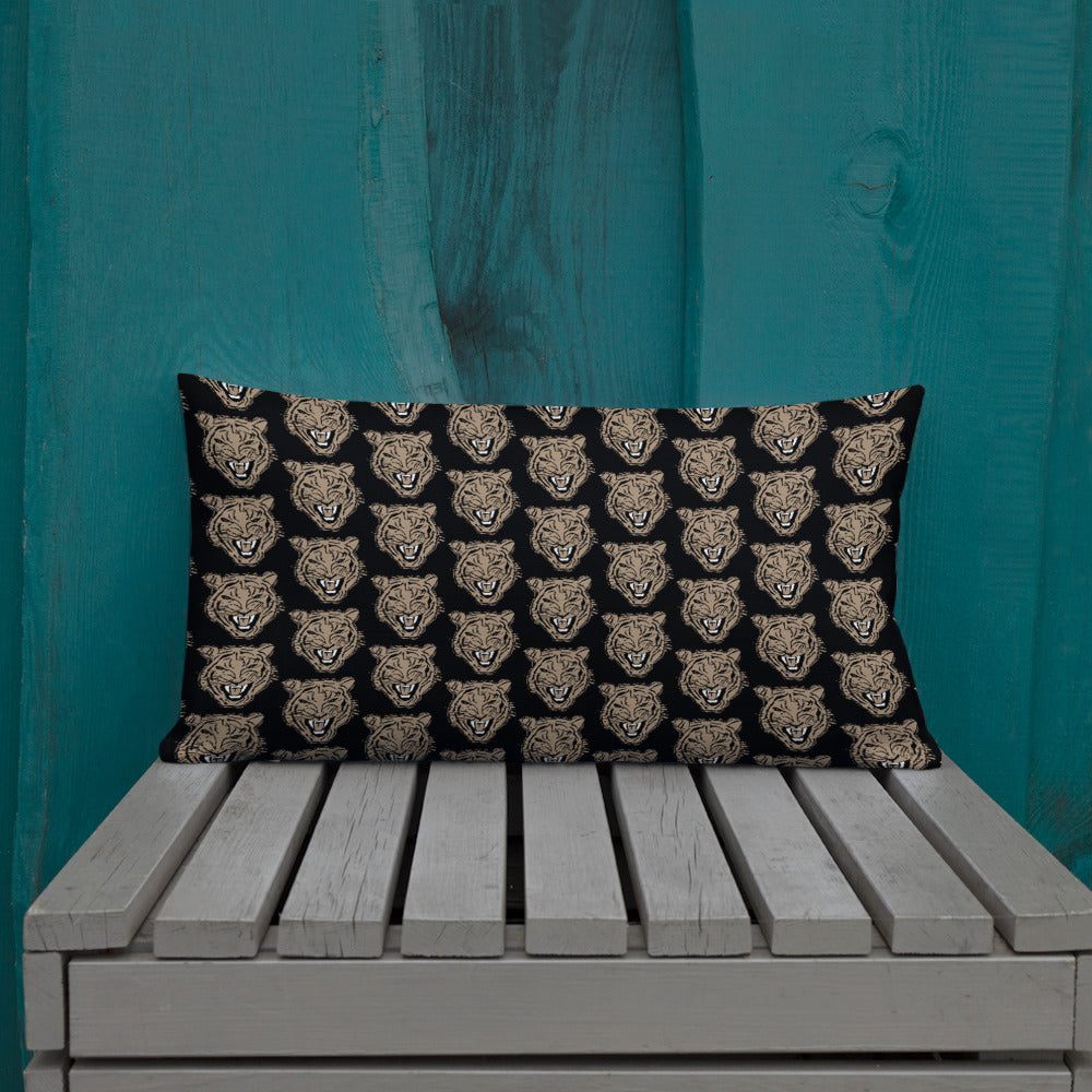 Golden Roaring Tiger Premium Pillow Cushion - HipHatter